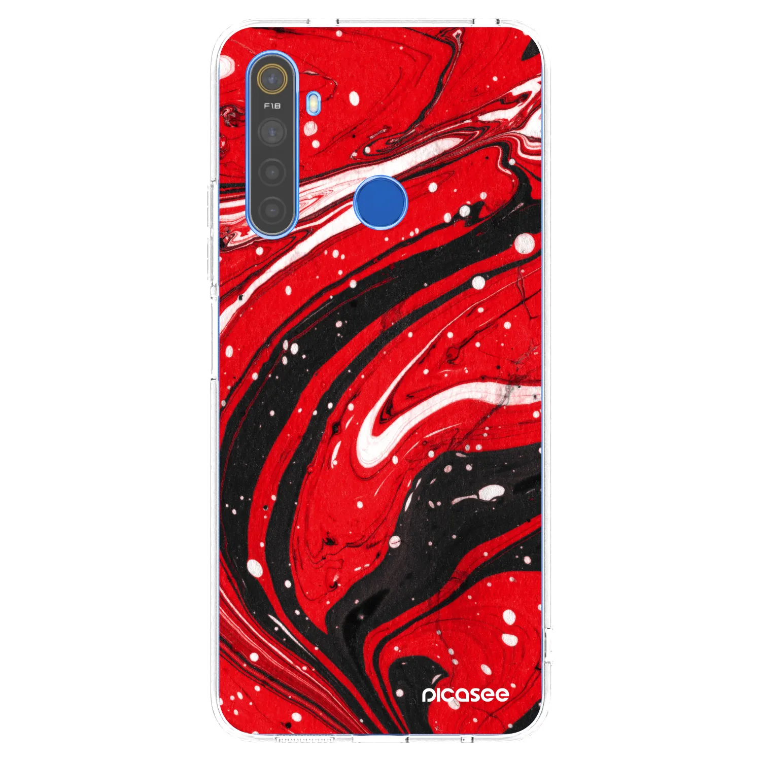 Picasee silikonski prozorni ovitek za Realme 5 - Red black