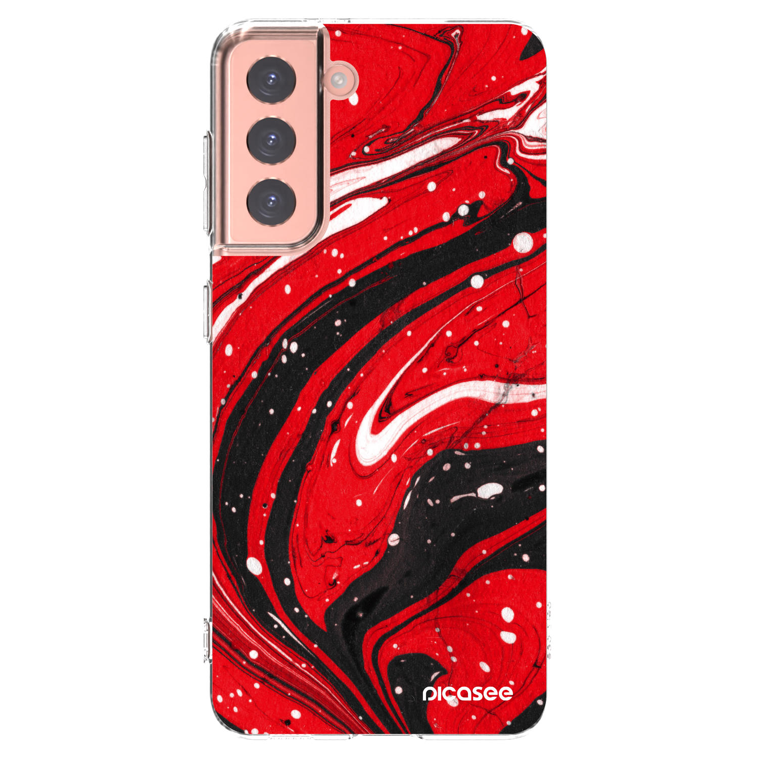 Picasee silikonski prozorni ovitek za Samsung Galaxy S21 5G G991B - Red black
