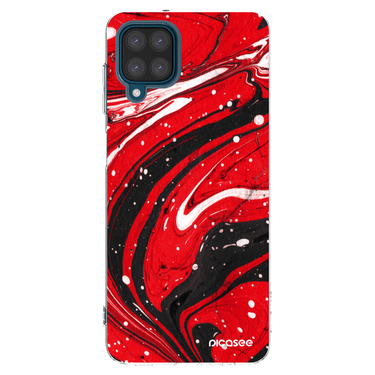 Picasee silikonski prozorni ovitek za Samsung Galaxy A12 A125F - Red black