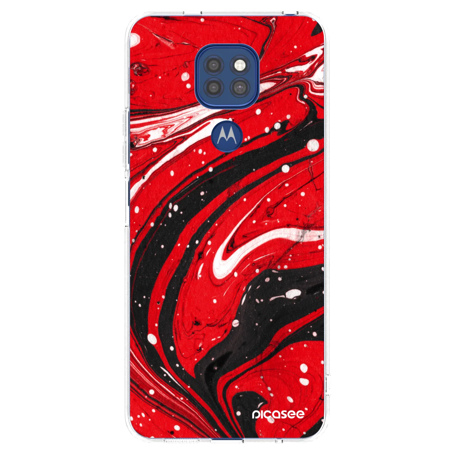 Picasee silikonski prozorni ovitek za Motorola Moto G9 Play - Red black