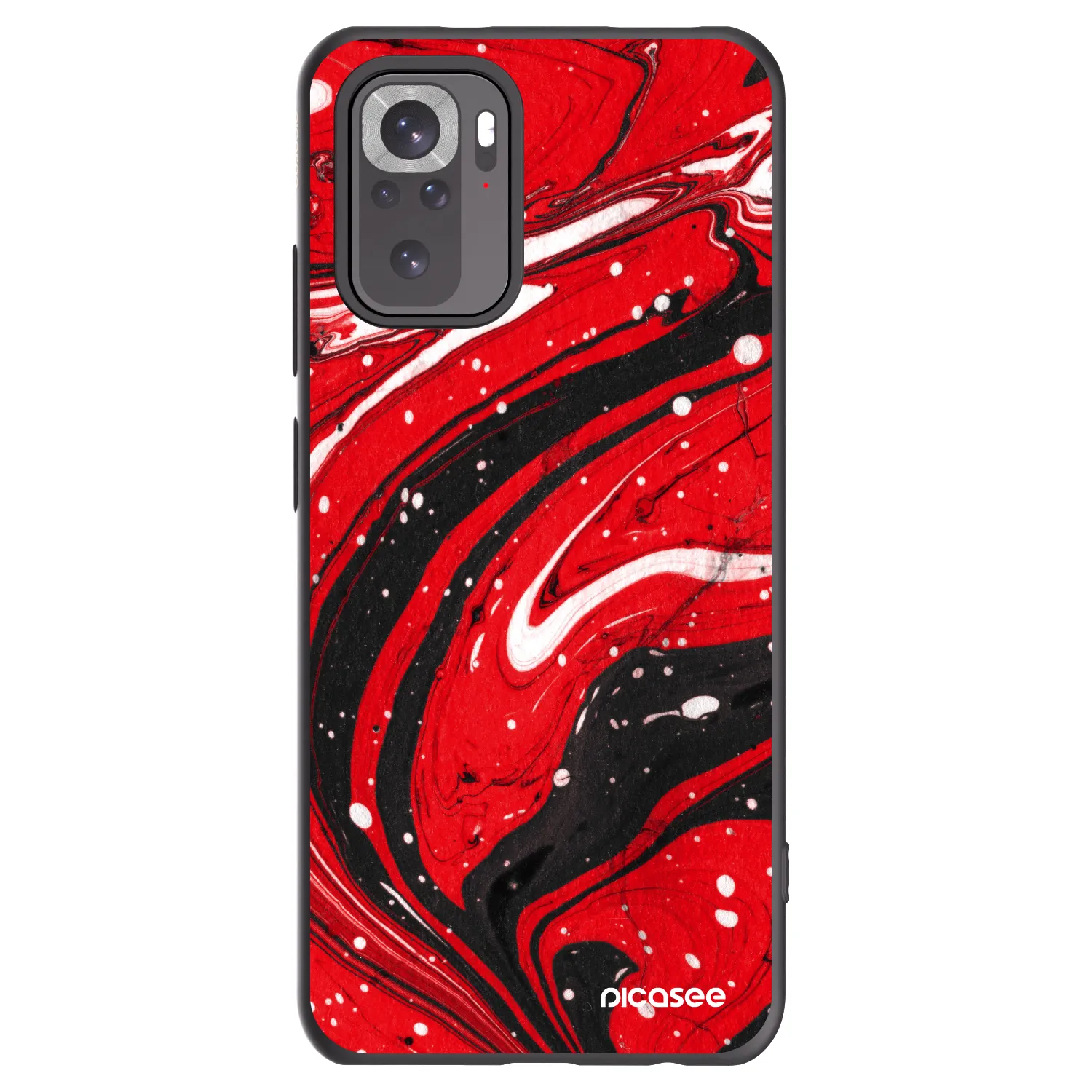 Picasee silikonski črni ovitek za Xiaomi Redmi Note 10 - Red black