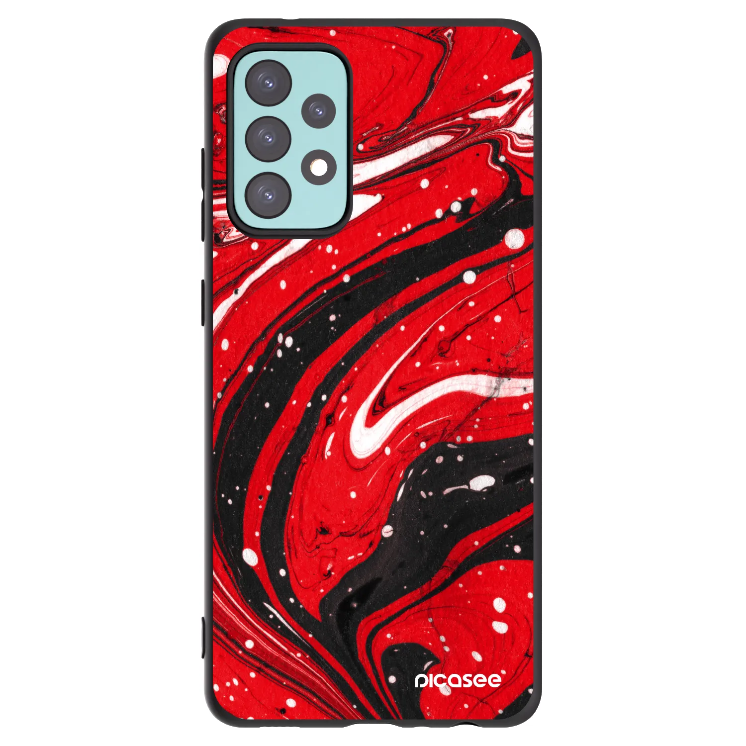 Picasee silikonski črni ovitek za Samsung Galaxy A72 A725F - Red black