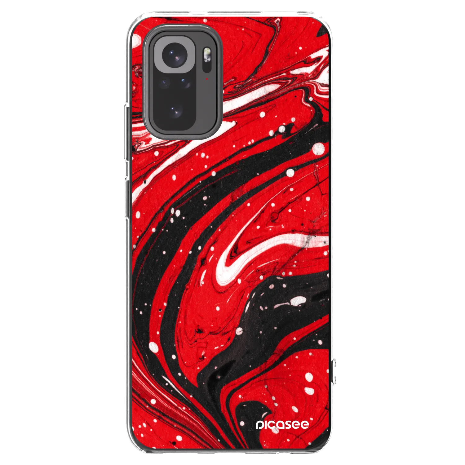 Picasee silikonski prozorni ovitek za Xiaomi Redmi Note 10S - Red black