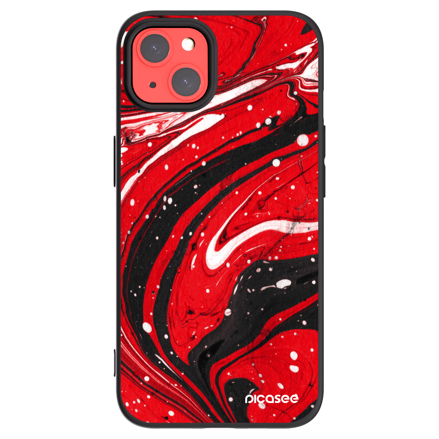 Picasee silikonski črni ovitek za Apple iPhone 13 - Red black