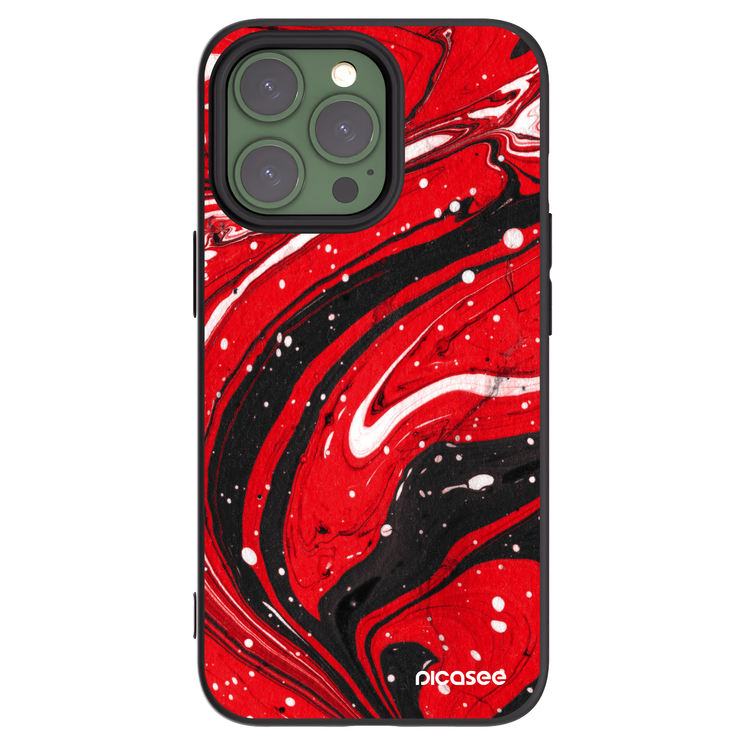 Picasee silikonski črni ovitek za Apple iPhone 13 Pro - Red black