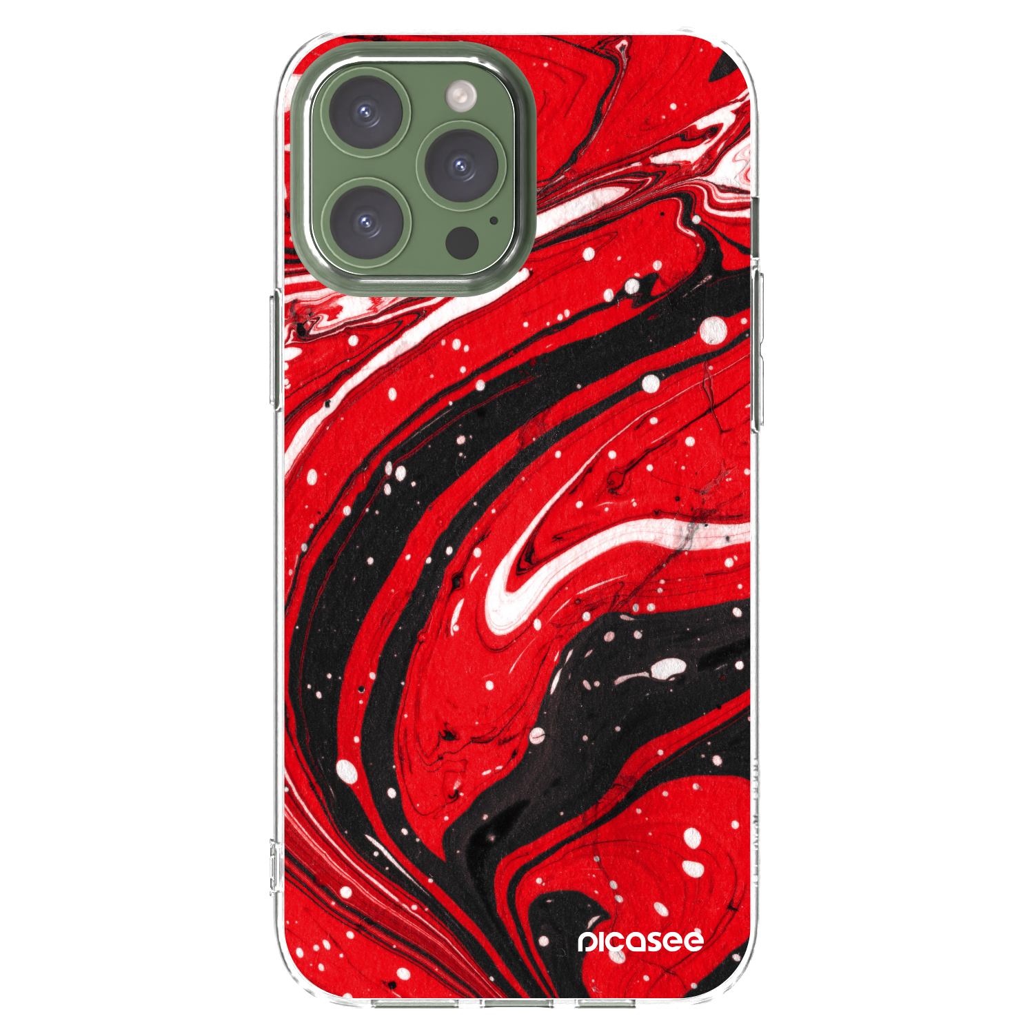 Picasee silikonski prozorni ovitek za Apple iPhone 13 Pro Max - Red black