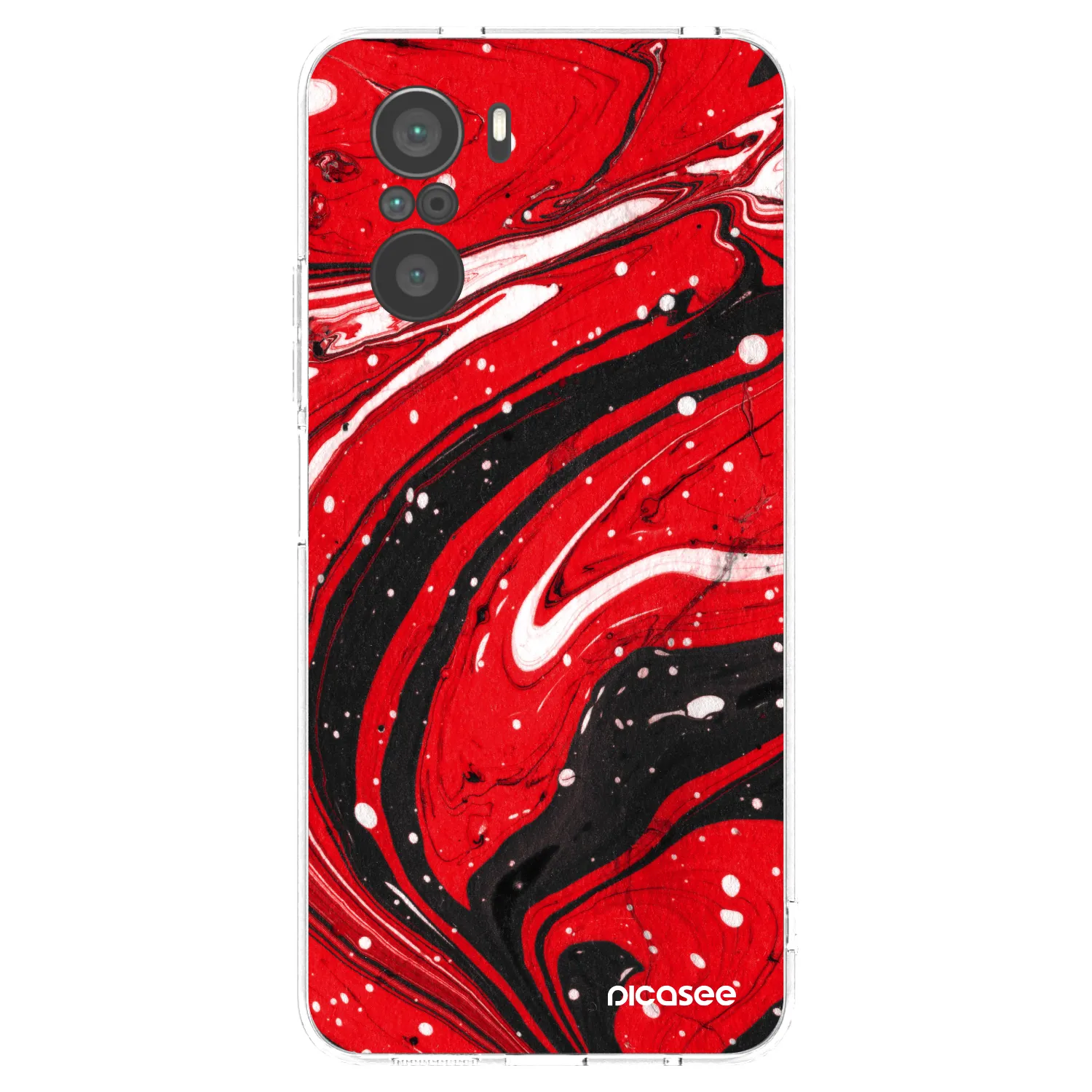 Picasee silikonski prozorni ovitek za Xiaomi Poco F3 - Red black