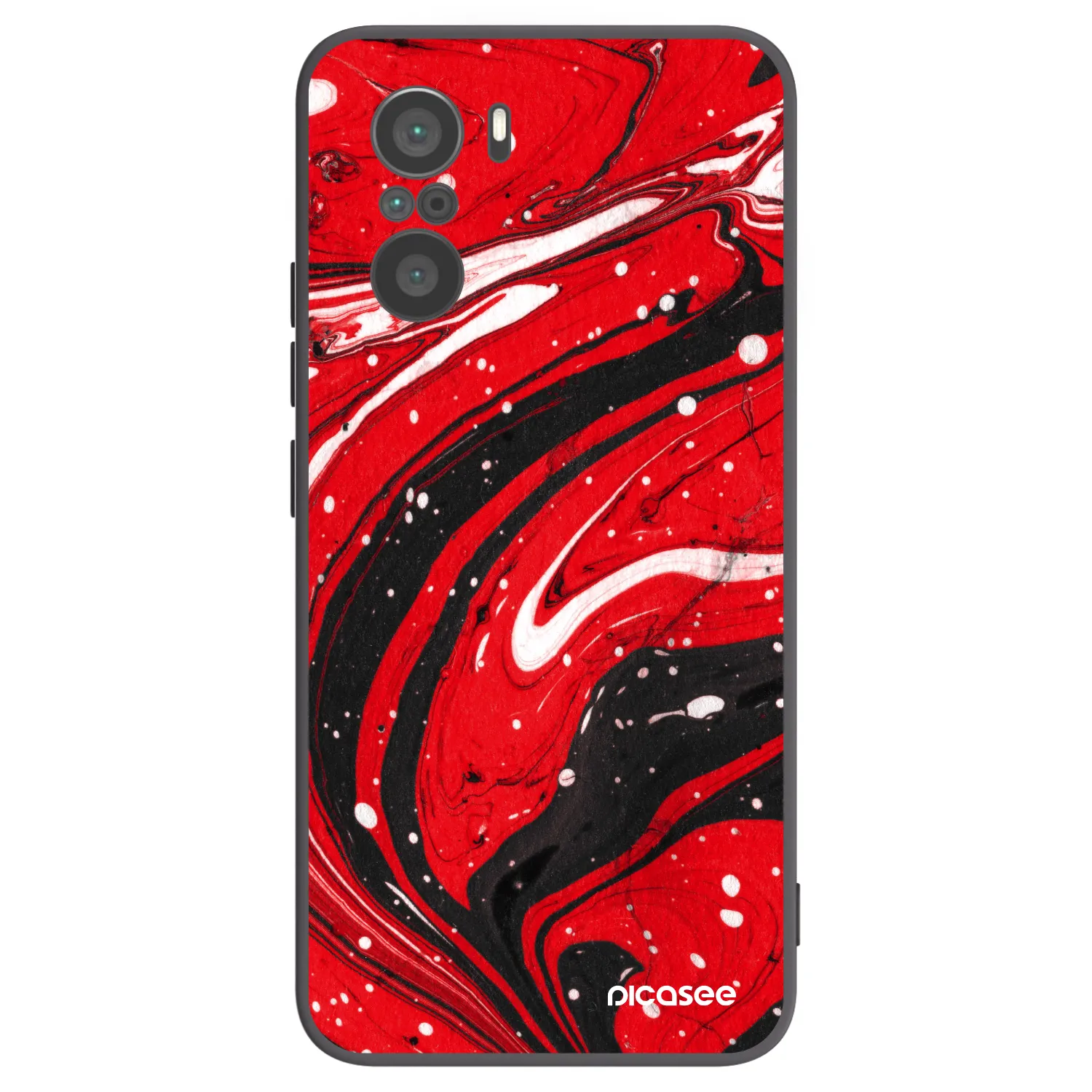 Picasee silikonski črni ovitek za Xiaomi Poco F3 - Red black