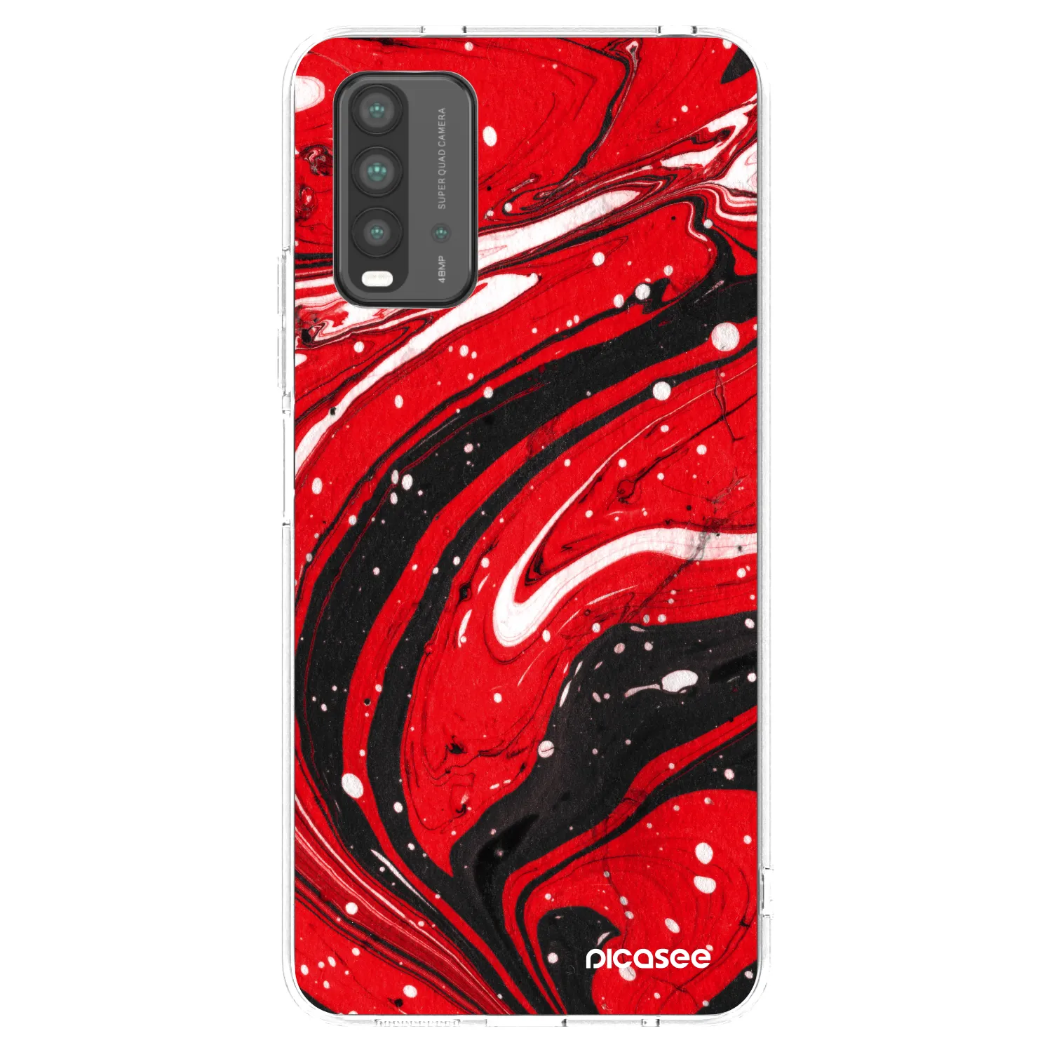 Picasee silikonski prozorni ovitek za Xiaomi Redmi 9T - Red black