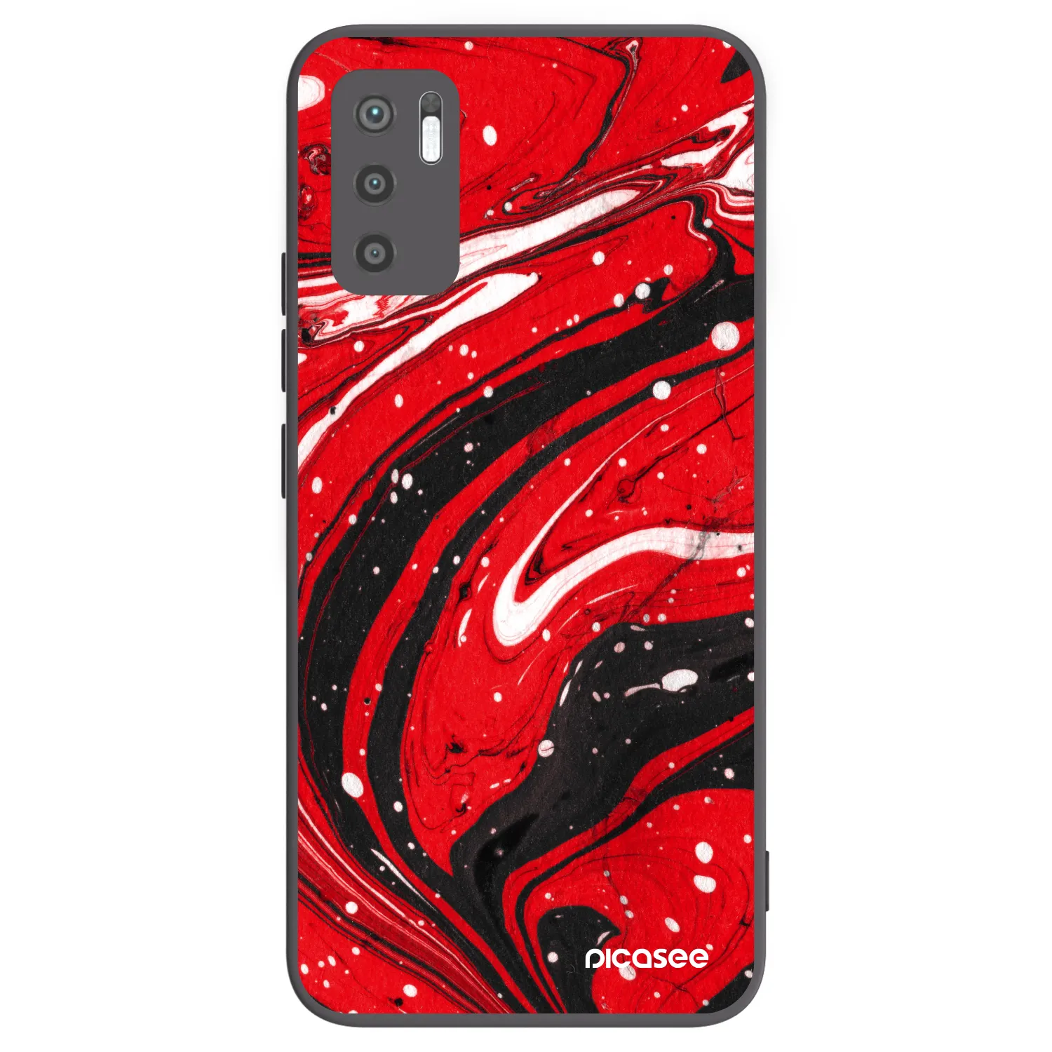 Picasee silikonski črni ovitek za Xiaomi Redmi Note 10 5G - Red black