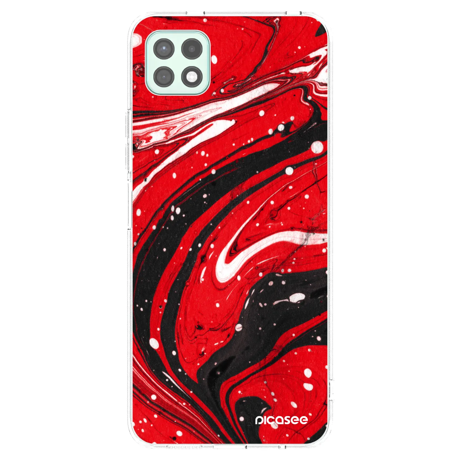 Picasee silikonski prozorni ovitek za Samsung Galaxy A22 A226B 5G - Red black