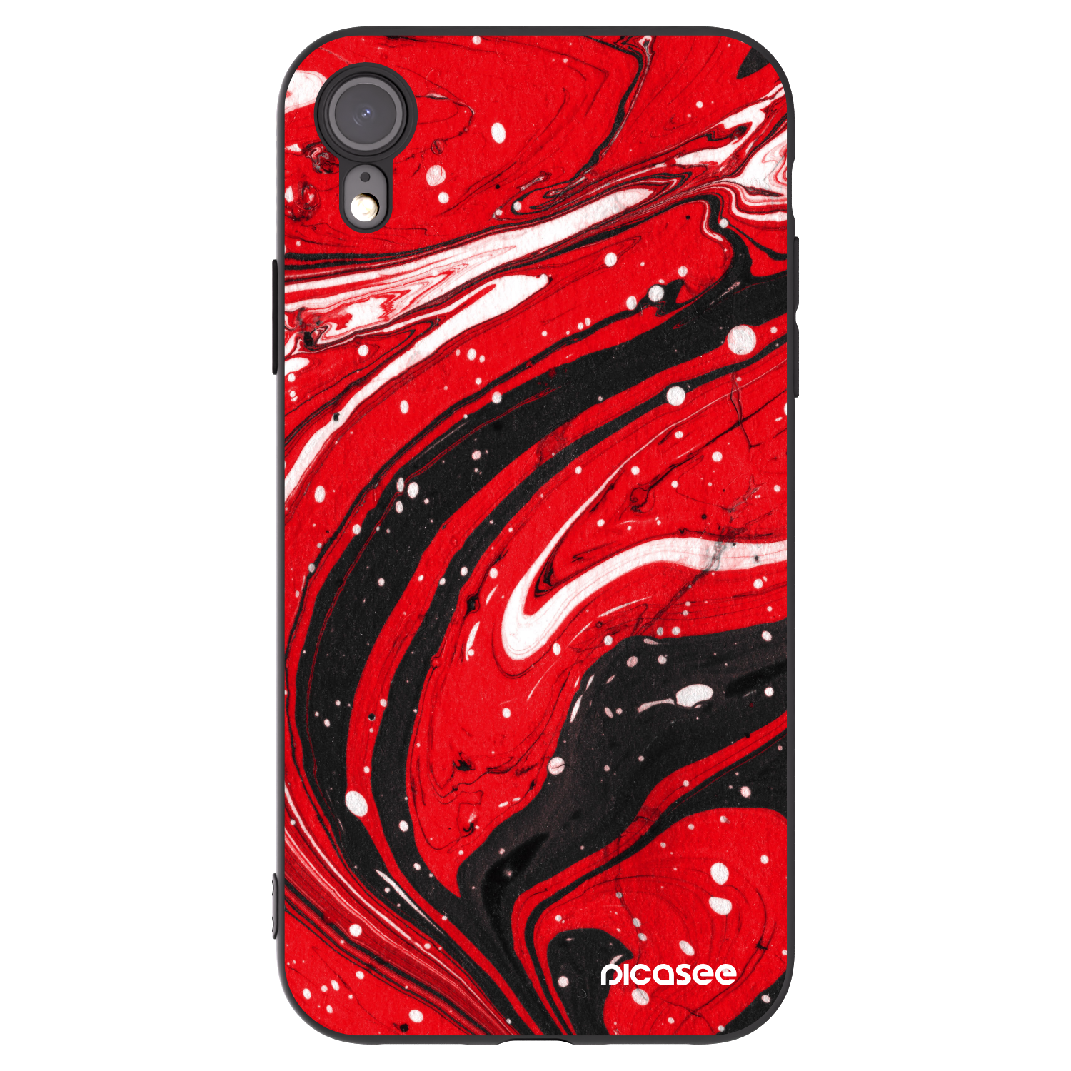 Picasee silikonski črni ovitek za Apple iPhone XR - Red black