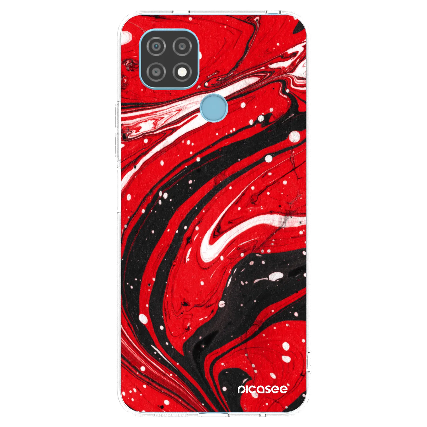 Picasee silikonski prozorni ovitek za Realme C21 - Red black