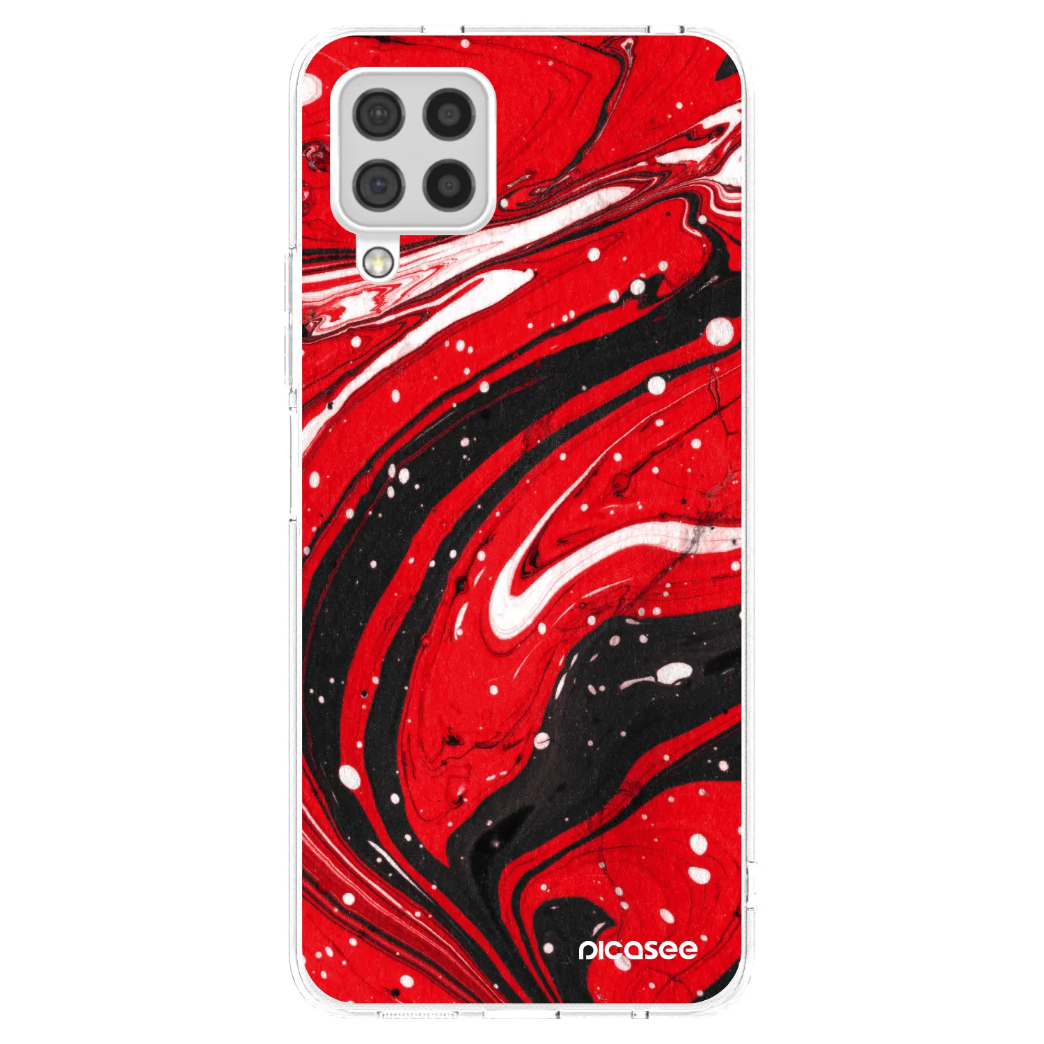 Picasee silikonski prozorni ovitek za Samsung Galaxy A22 A225F 4G - Red black