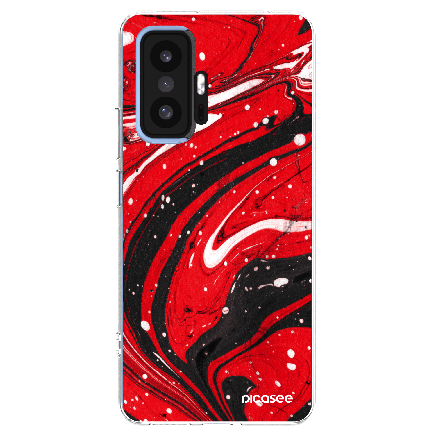 Picasee silikonski prozorni ovitek za Xiaomi 11T - Red black
