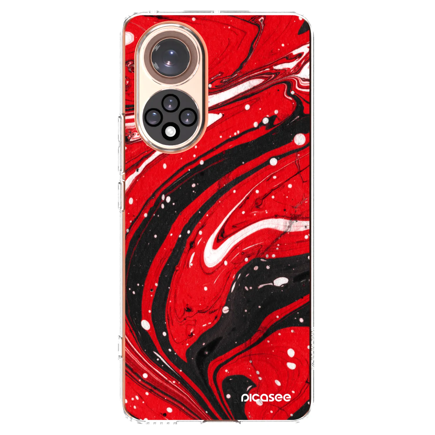 Picasee silikonski prozorni ovitek za Huawei Nova 9 - Red black
