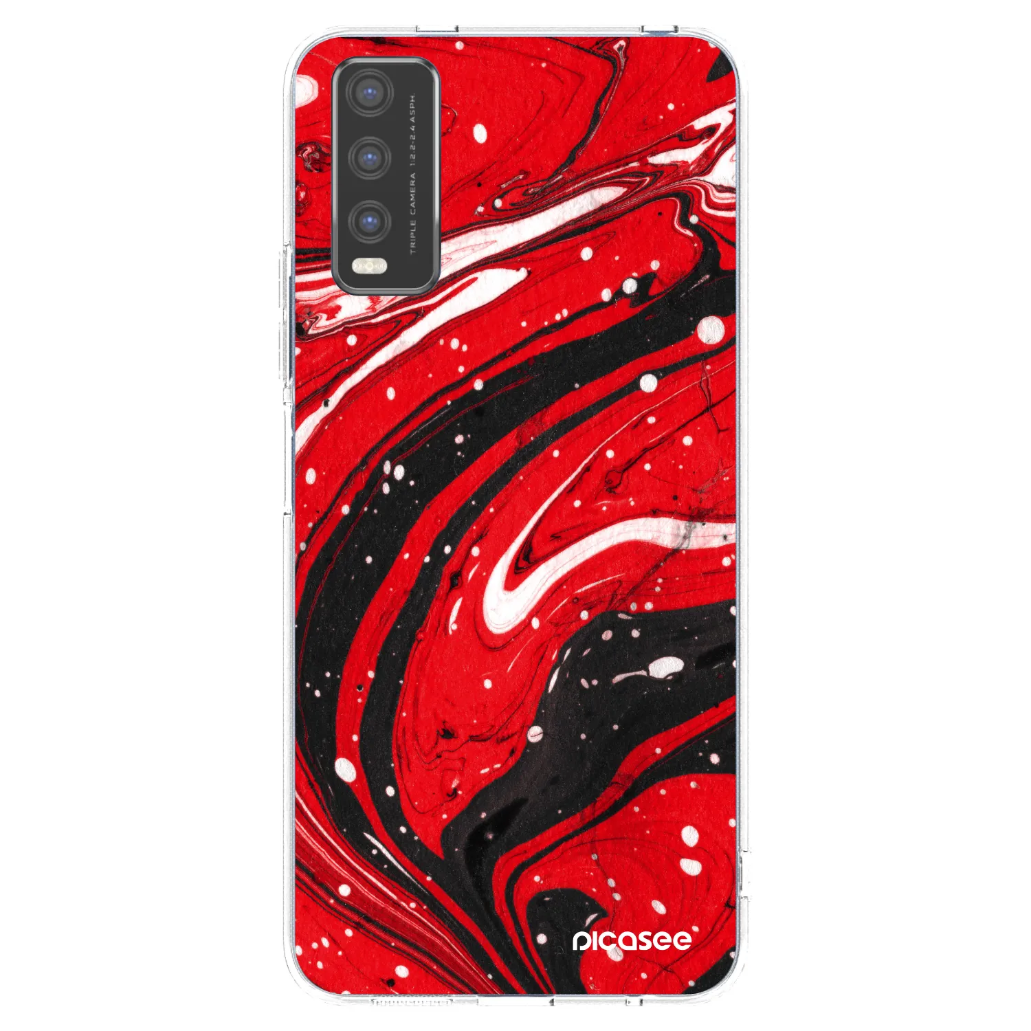 Picasee silikonski prozorni ovitek za Vivo Y20s - Red black