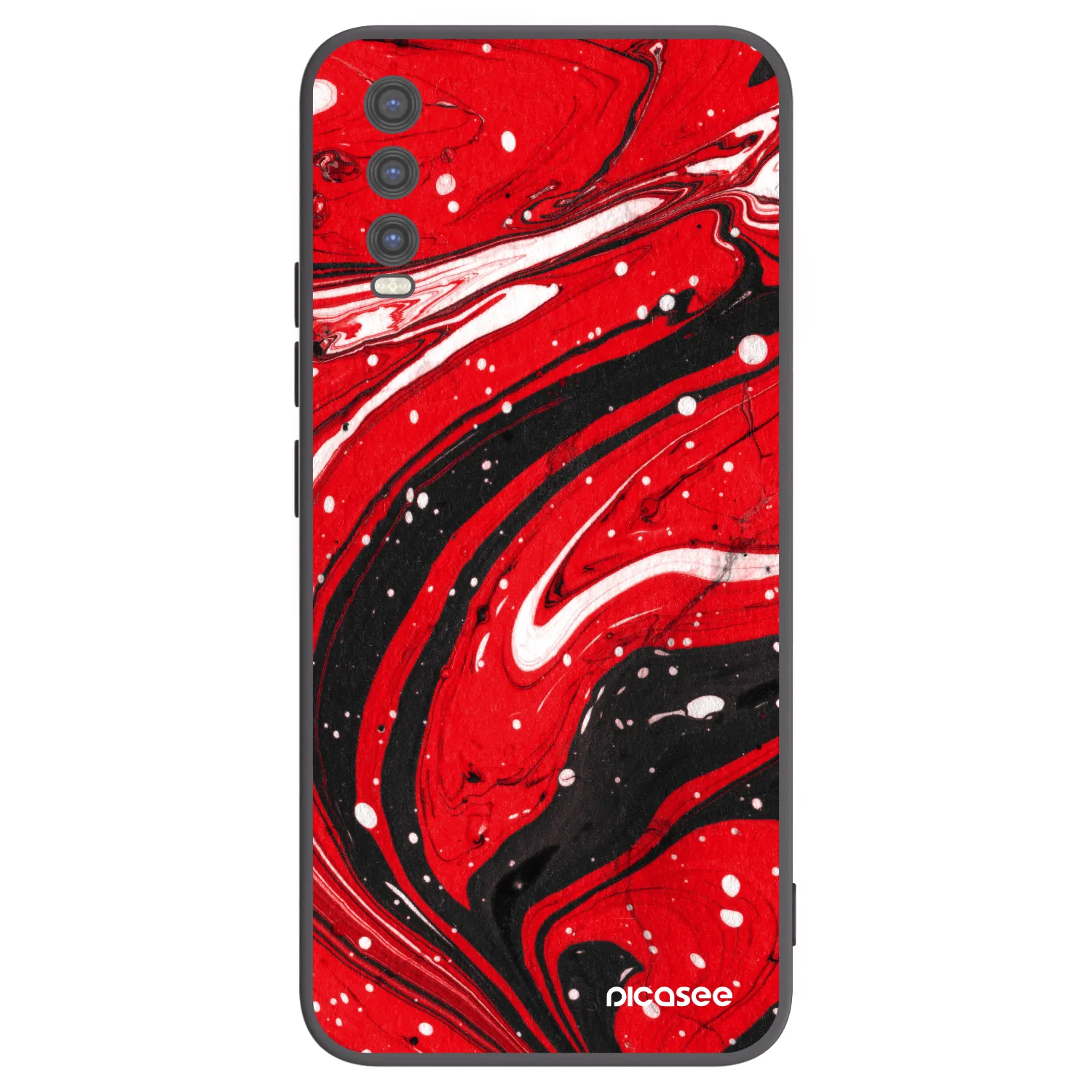 Picasee silikonski črni ovitek za Vivo Y20s - Red black
