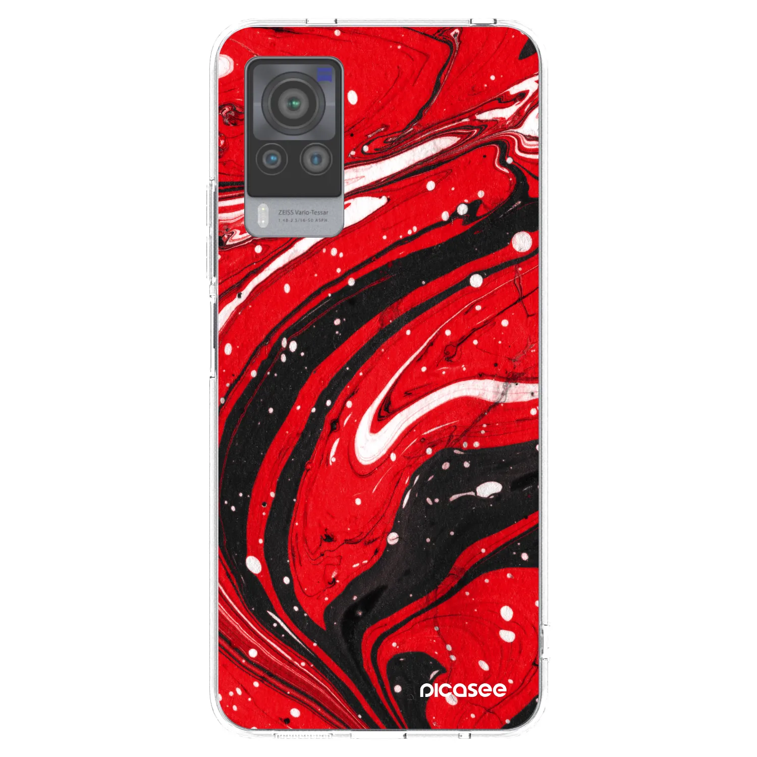 Picasee silikonski prozorni ovitek za Vivo X60 Pro 5G - Red black