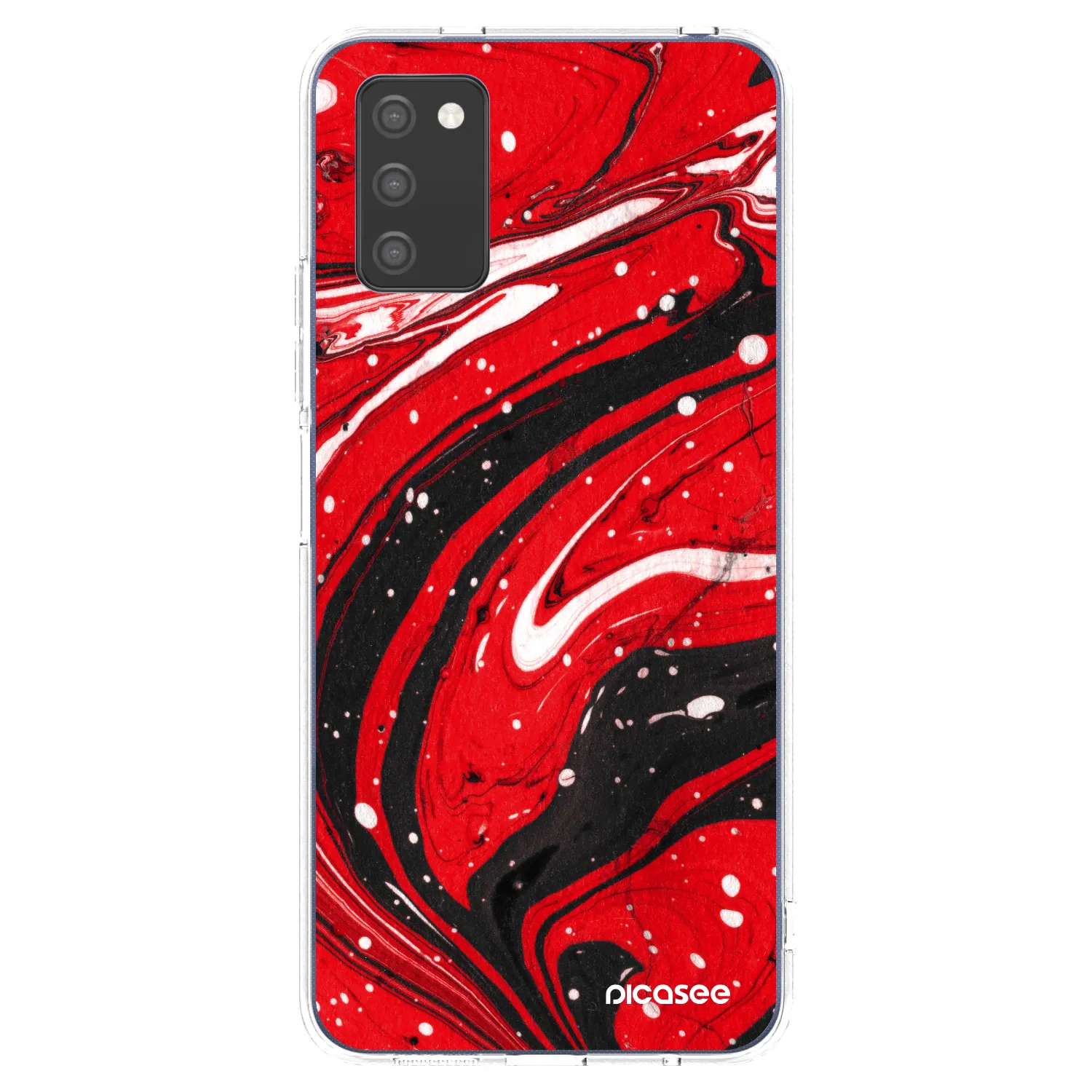 Picasee silikonski prozorni ovitek za Samsung Galaxy A03s A037G - Red black
