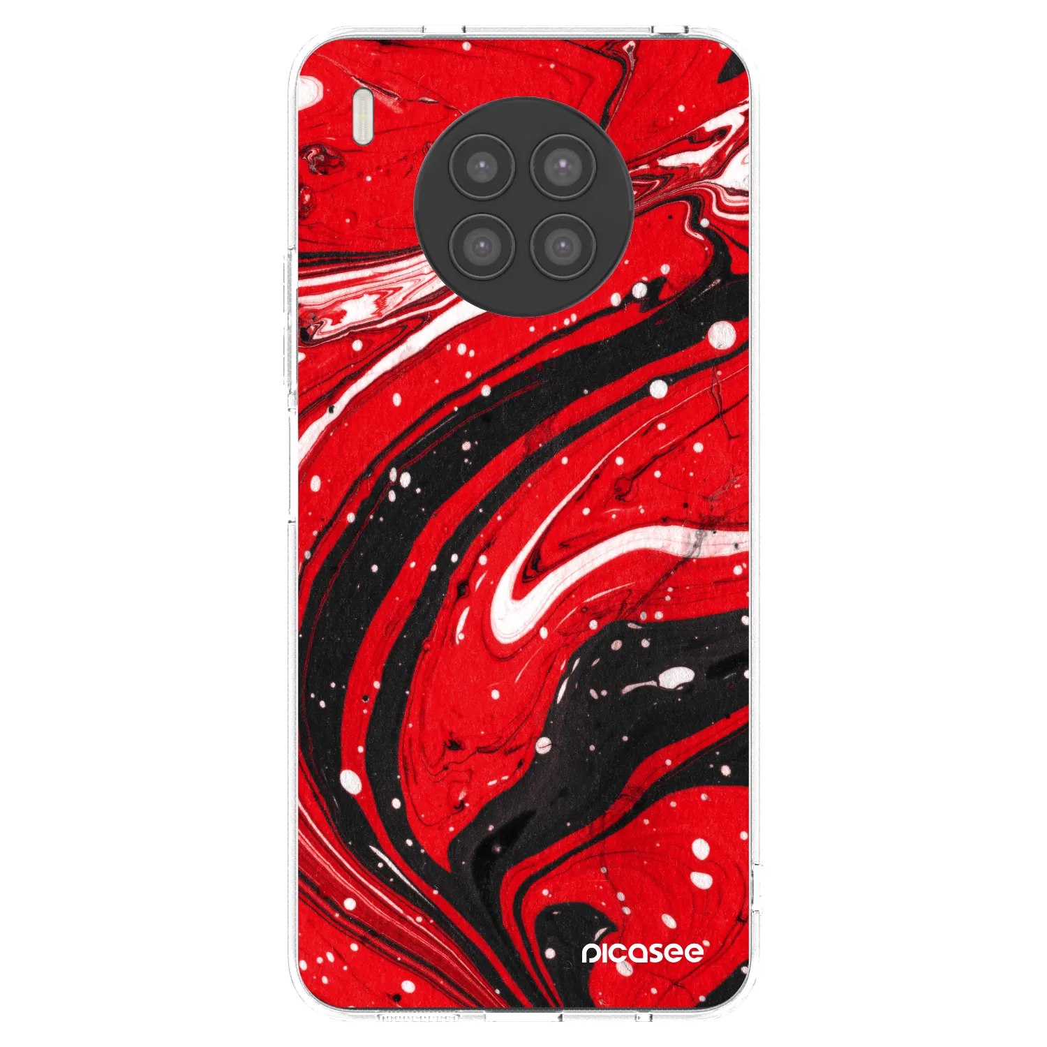 Picasee silikonski prozorni ovitek za Huawei Nova 8i - Red black