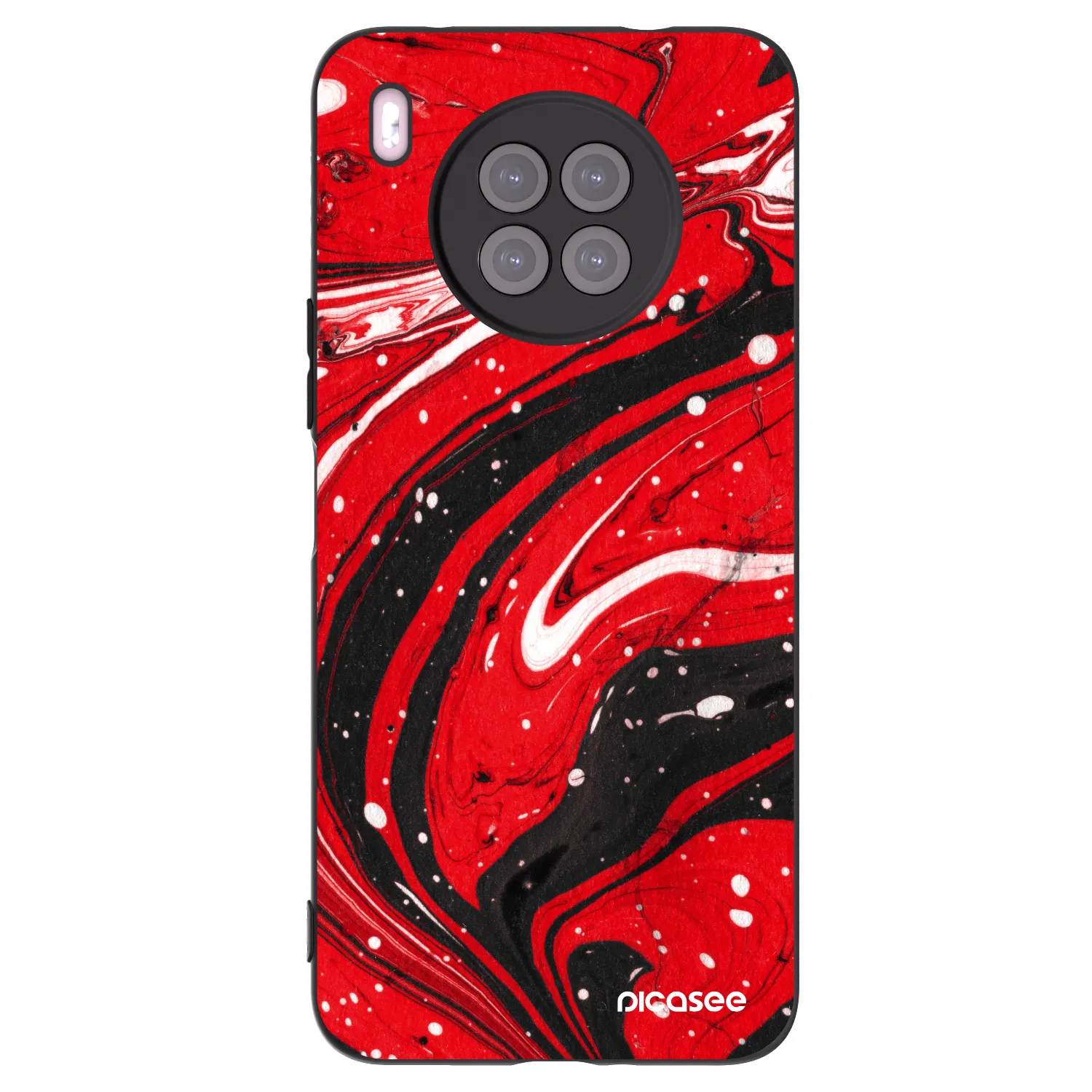 Picasee silikonski črni ovitek za Huawei Nova 8i - Red black