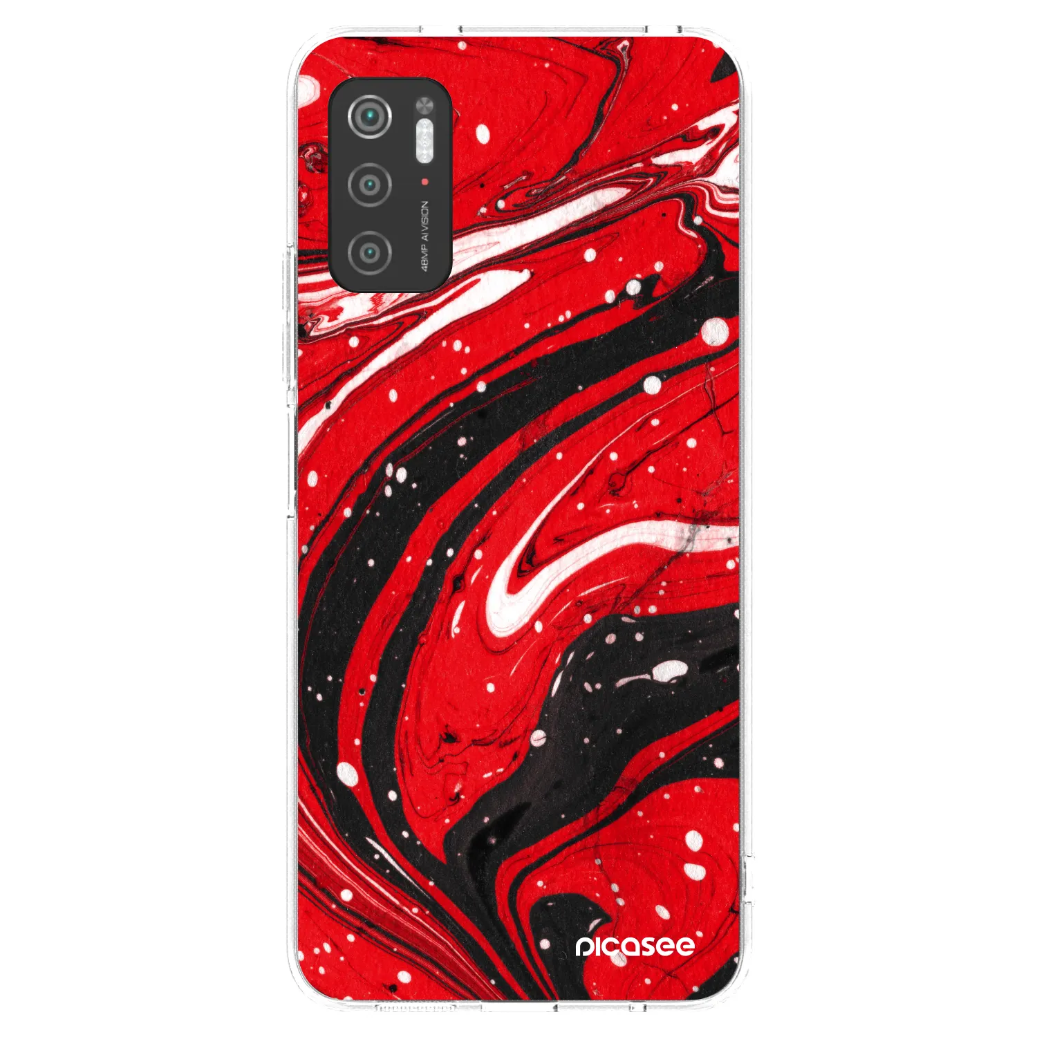 Picasee silikonski prozorni ovitek za Xiaomi Poco M3 Pro 5G - Red black