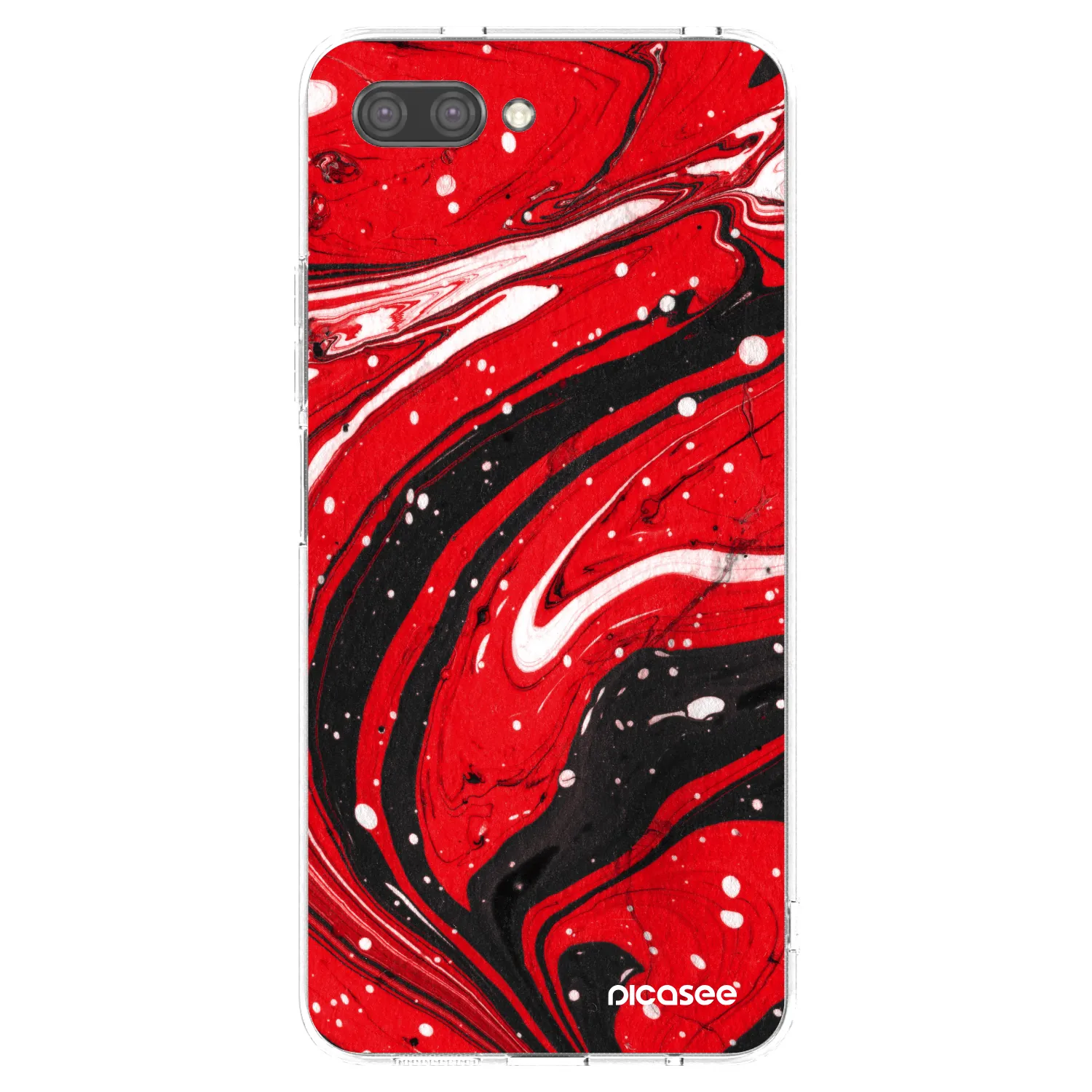 Picasee silikonski prozorni ovitek za Honor 10 - Red black