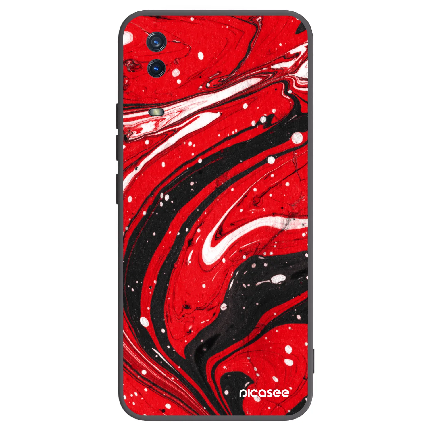Picasee silikonski črni ovitek za Vivo Y11s - Red black