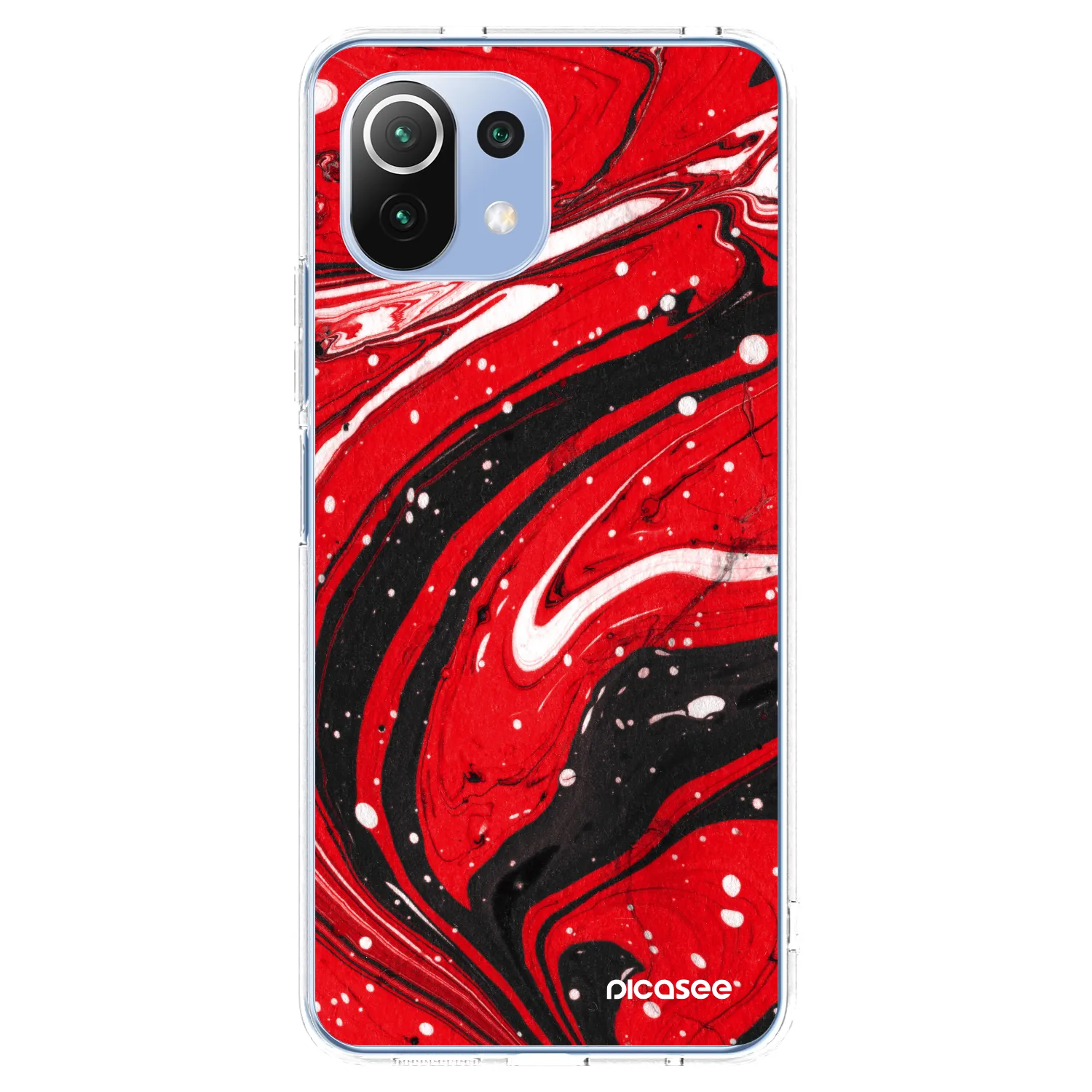 Picasee silikonski prozorni ovitek za Xiaomi 11 Lite 5G NE - Red black