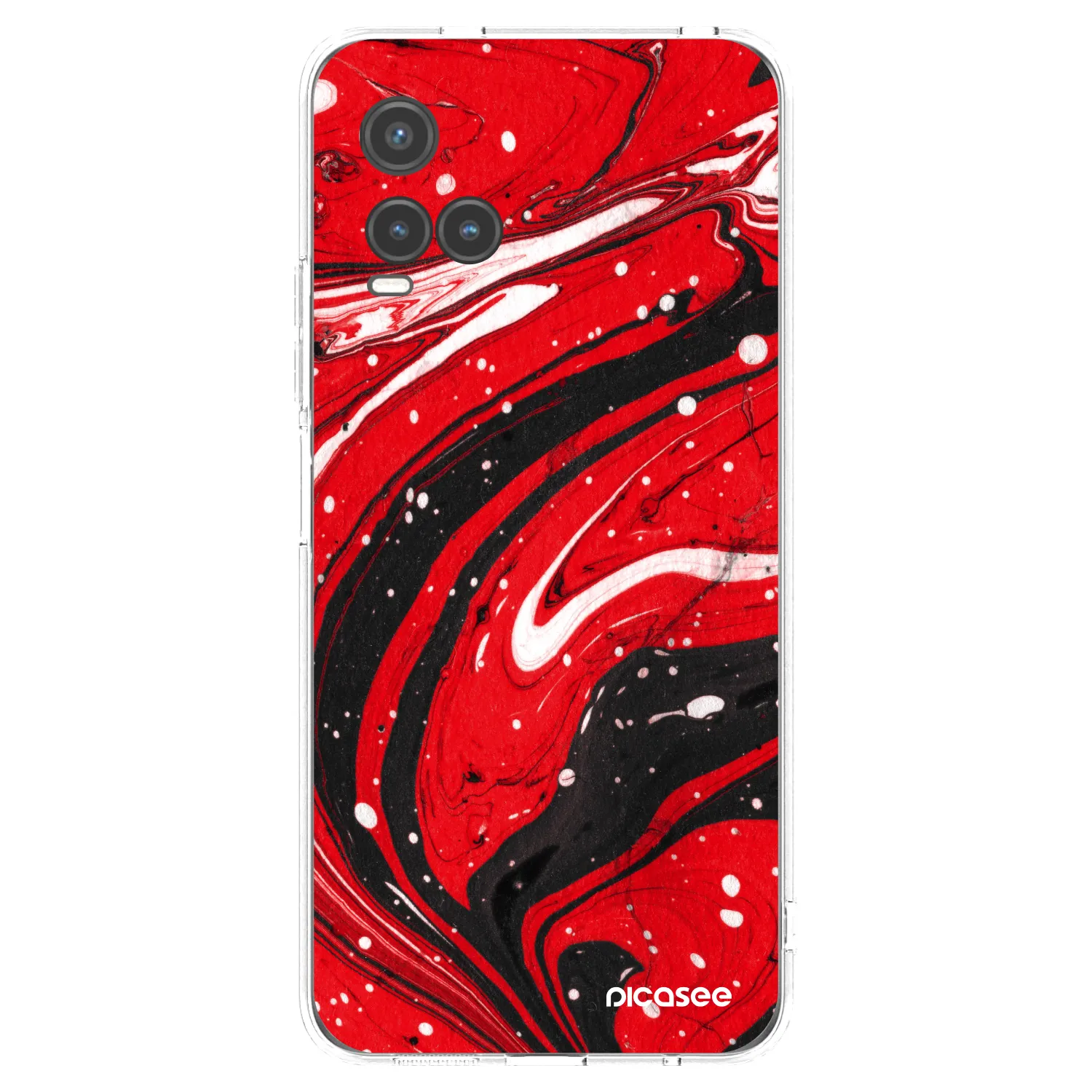 Picasee silikonski prozorni ovitek za Vivo Y33s - Red black
