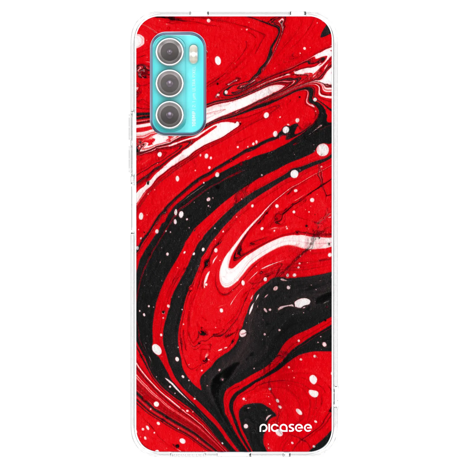 Picasee silikonski prozorni ovitek za Motorola Moto G60 - Red black