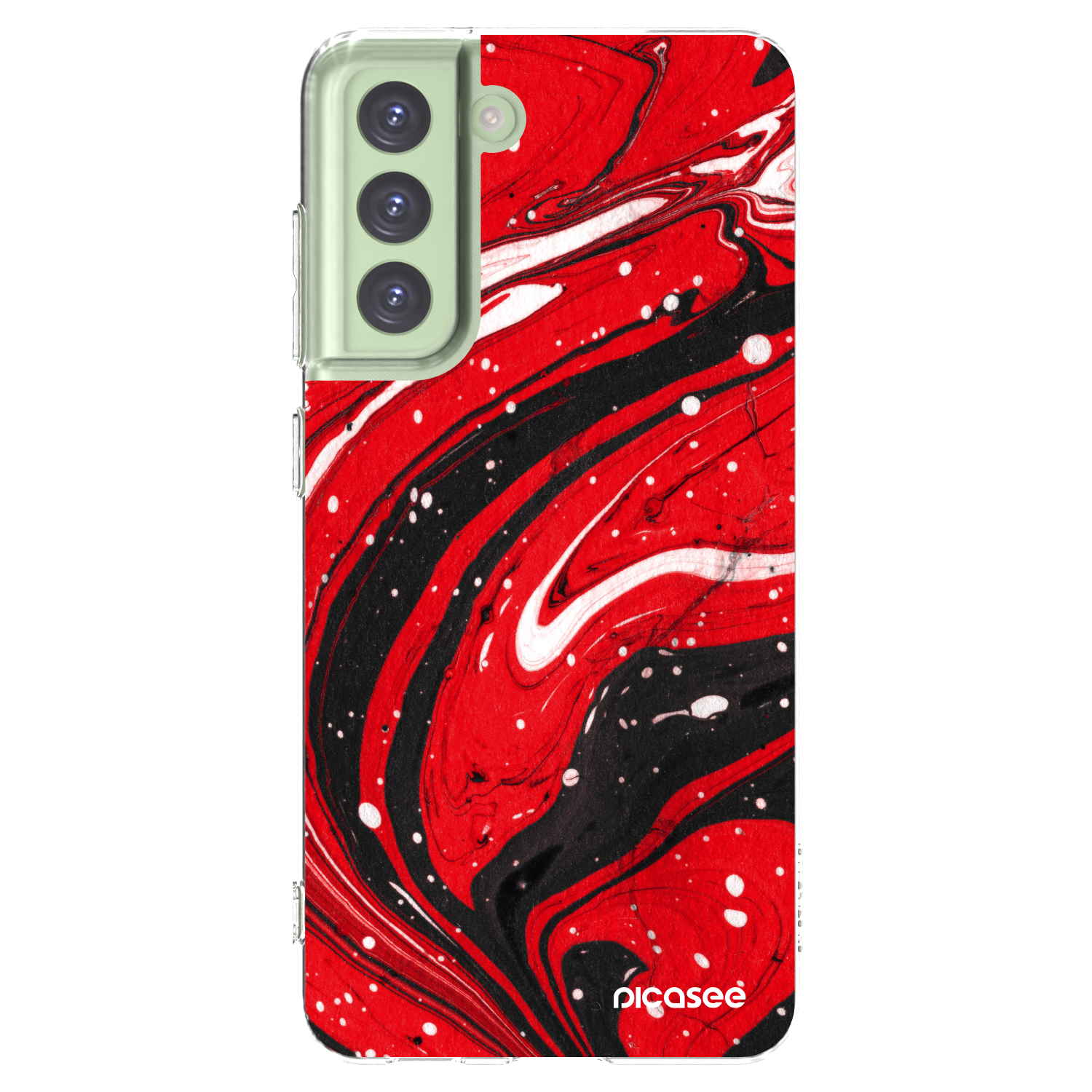 Picasee silikonski prozorni ovitek za Samsung Galaxy S21 FE 5G - Red black