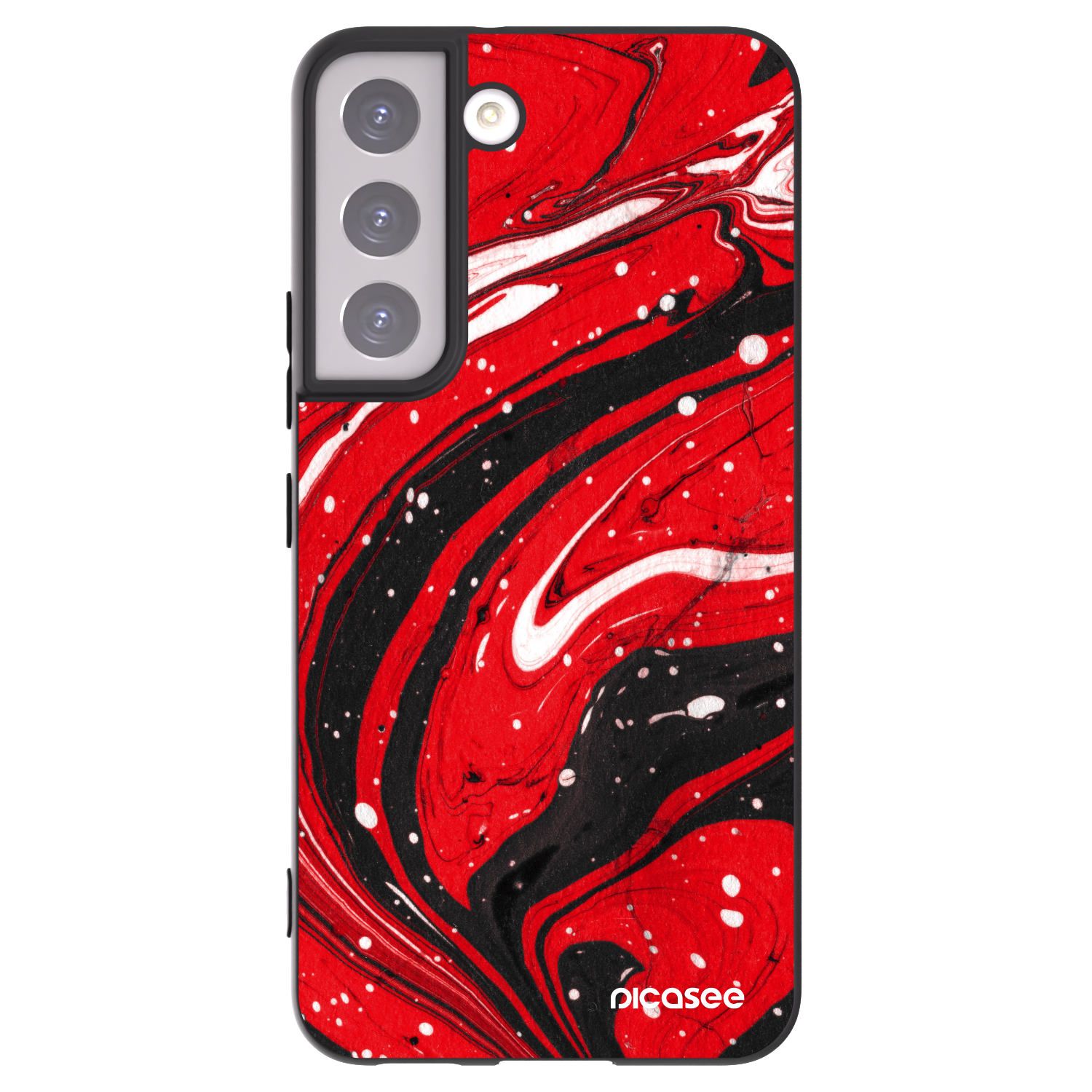 Picasee silikonski črni ovitek za Samsung Galaxy S22 5G - Red black