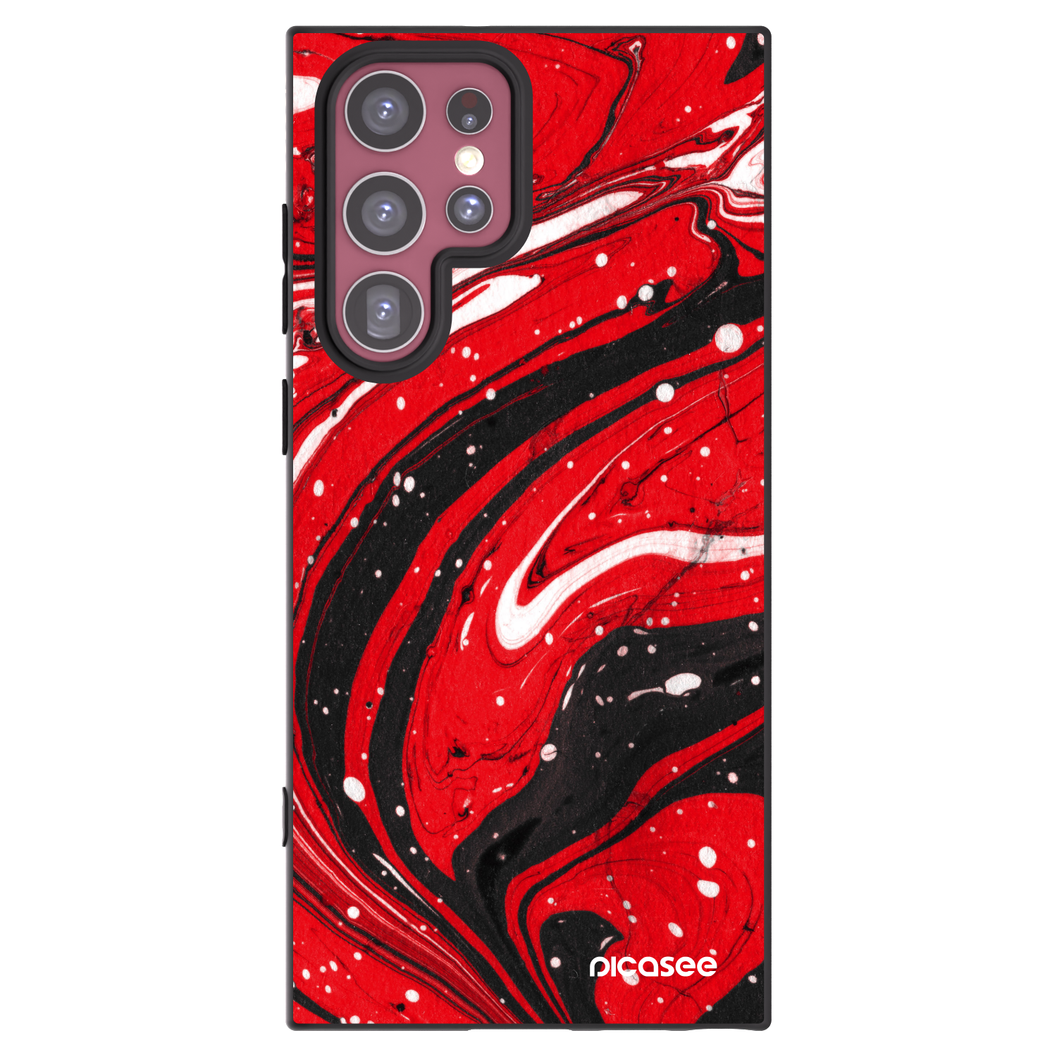 Picasee silikonski črni ovitek za Samsung Galaxy S22 Ultra 5G - Red black
