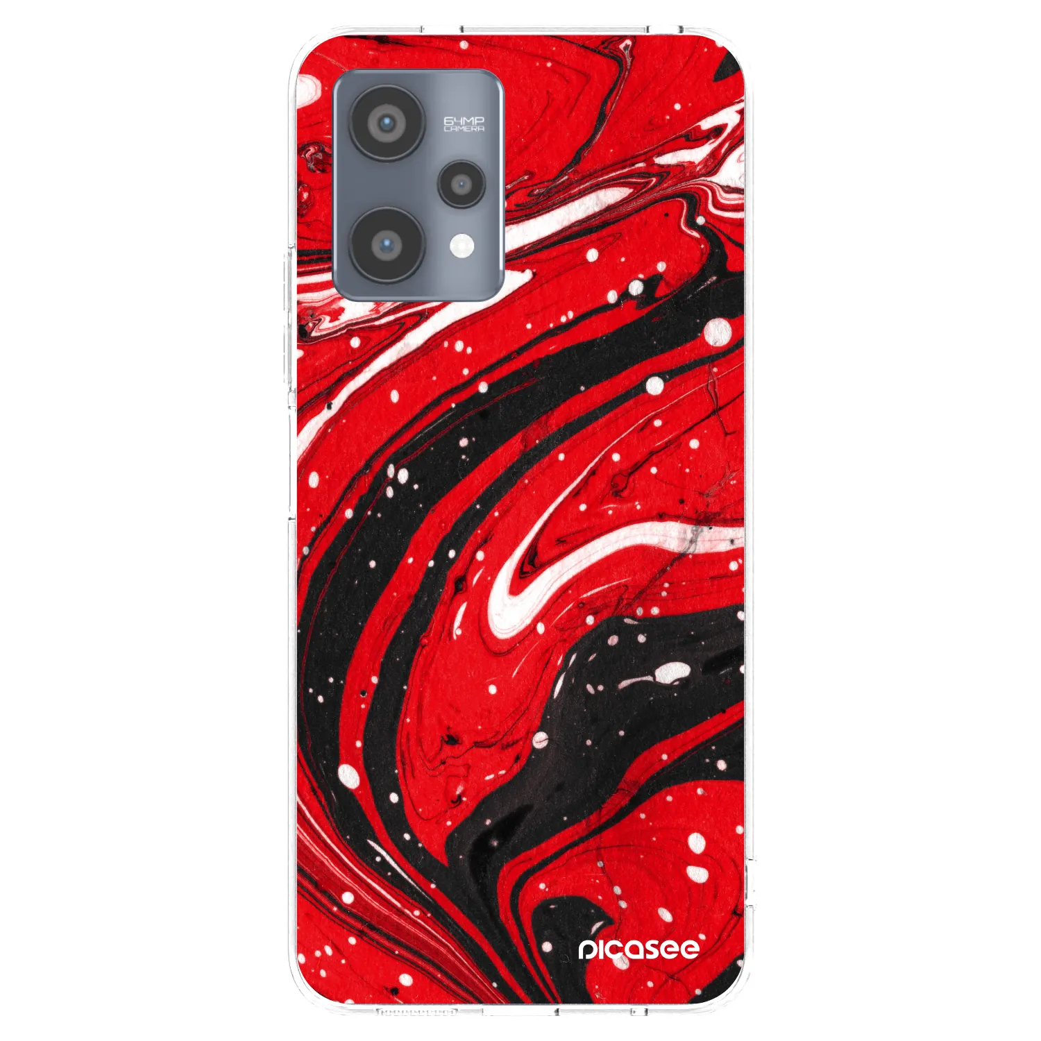 Picasee silikonski prozorni ovitek za Realme 9 Pro 5G - Red black