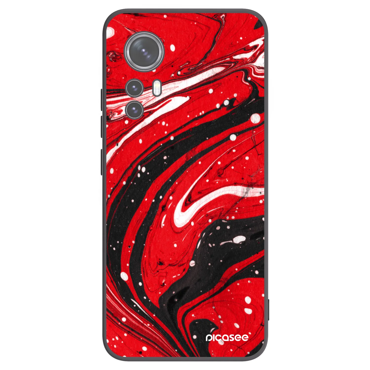 Picasee silikonski črni ovitek za Xiaomi 12 - Red black