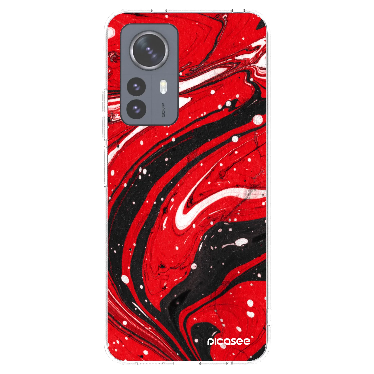 Picasee silikonski prozorni ovitek za Xiaomi 12 Pro - Red black