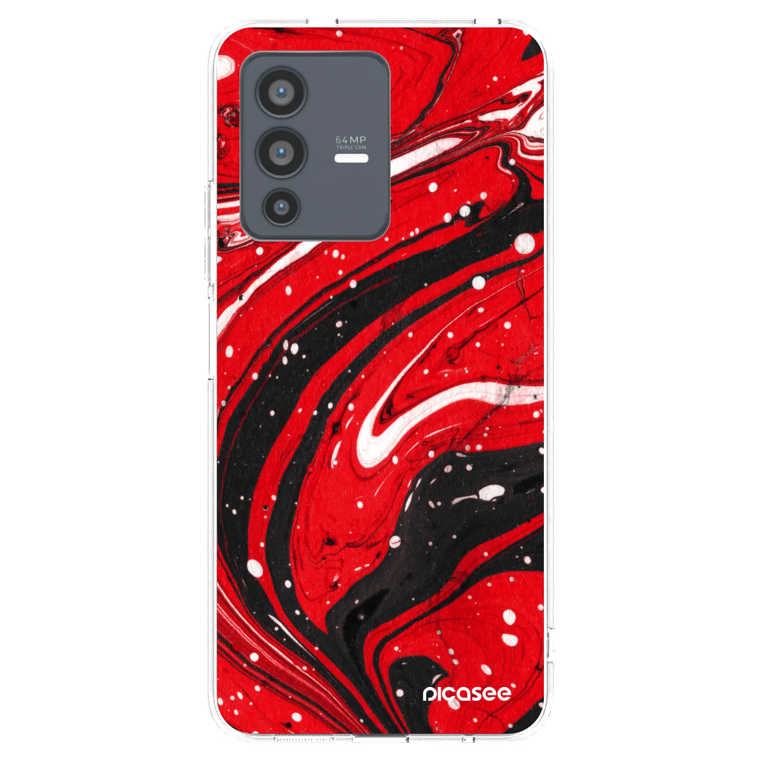 Picasee silikonski prozorni ovitek za Vivo V23 5G - Red black