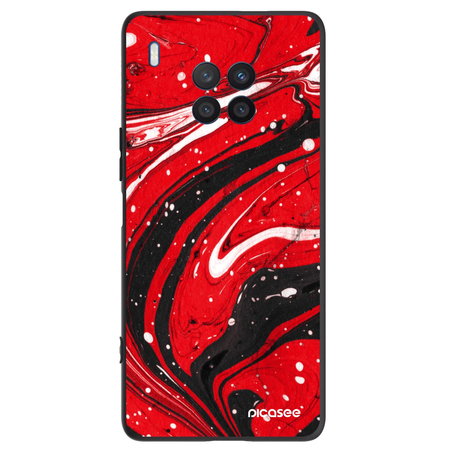 Picasee silikonski črni ovitek za Honor 50 Lite - Red black