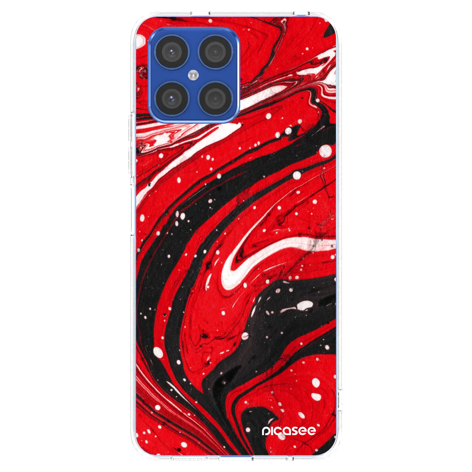 Picasee silikonski prozorni ovitek za Honor X8 4G - Red black