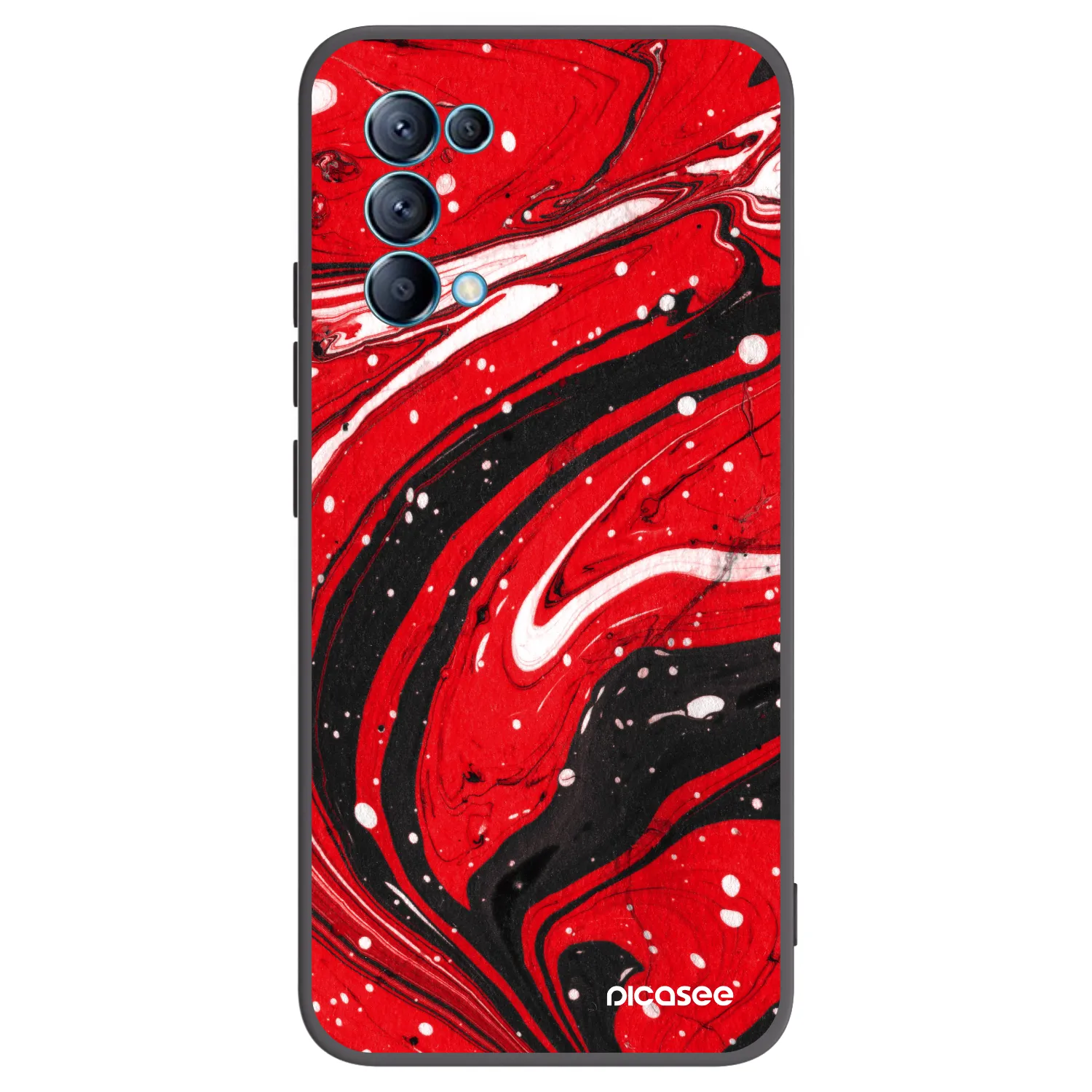 Picasee silikonski črni ovitek za OPPO Reno 5 5G - Red black