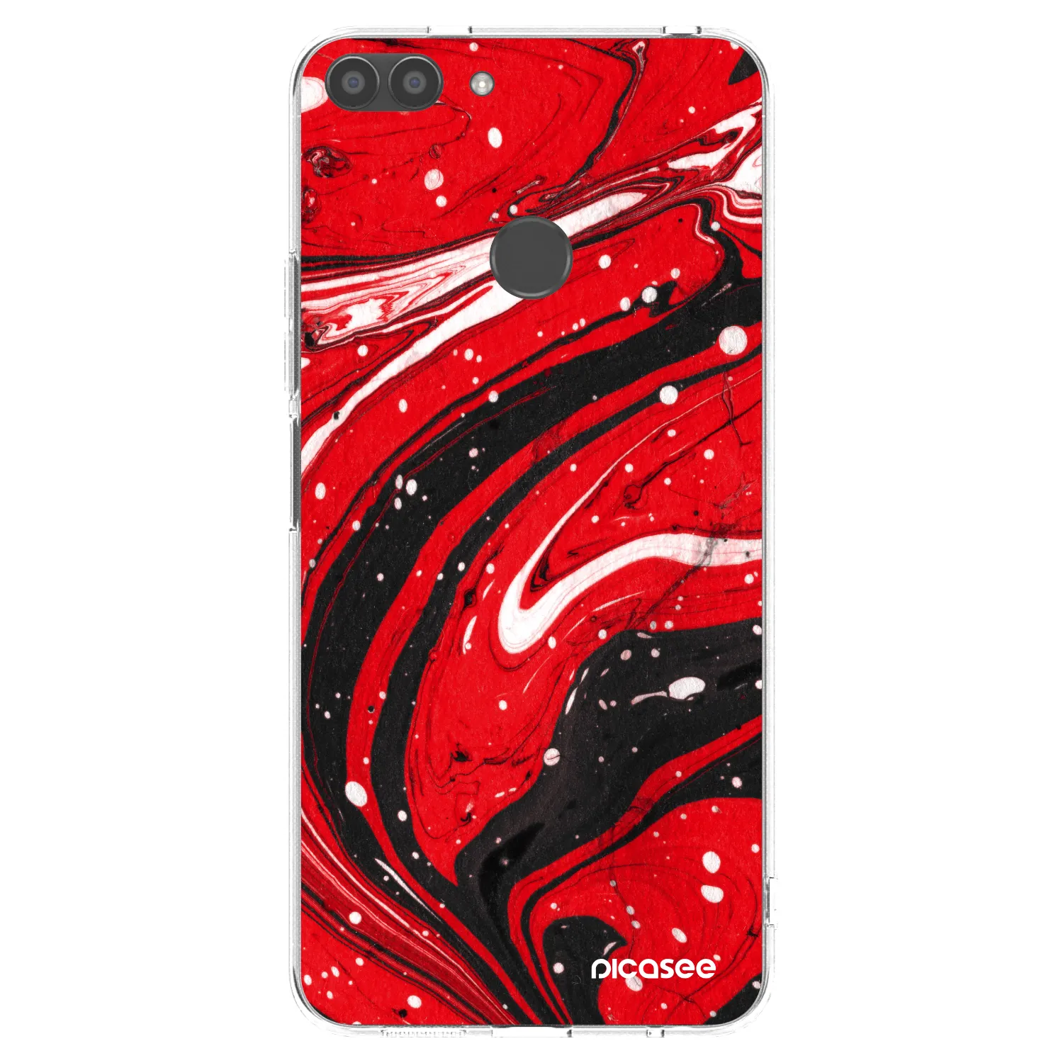 Picasee silikonski prozorni ovitek za Huawei P Smart - Red black