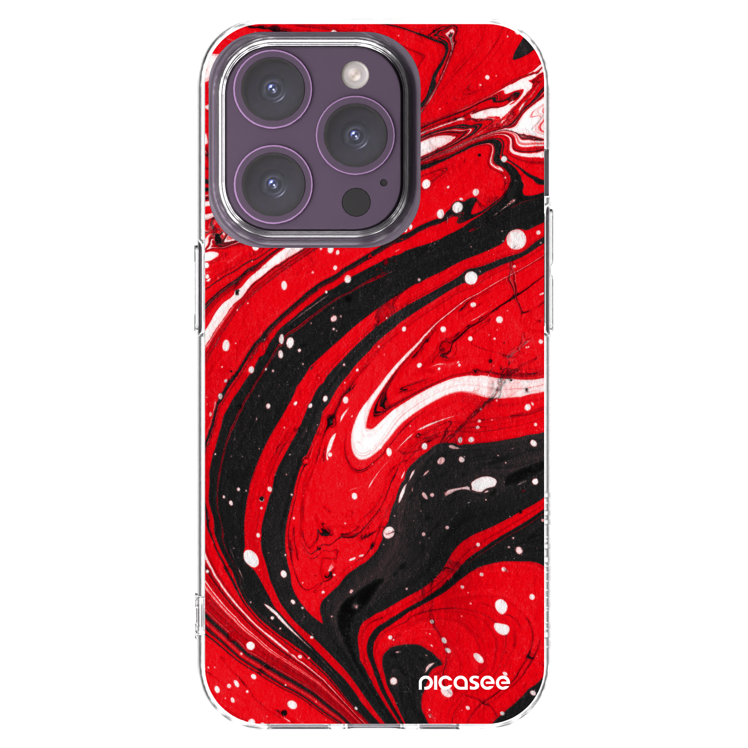 Picasee silikonski prozorni ovitek za Apple iPhone 14 Pro - Red black