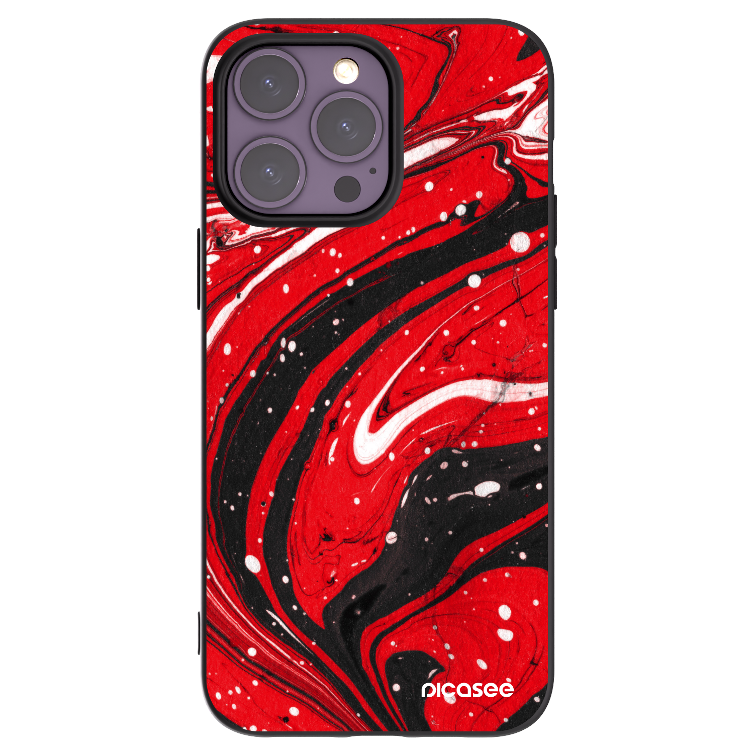 Picasee silikonski črni ovitek za Apple iPhone 14 Pro Max - Red black