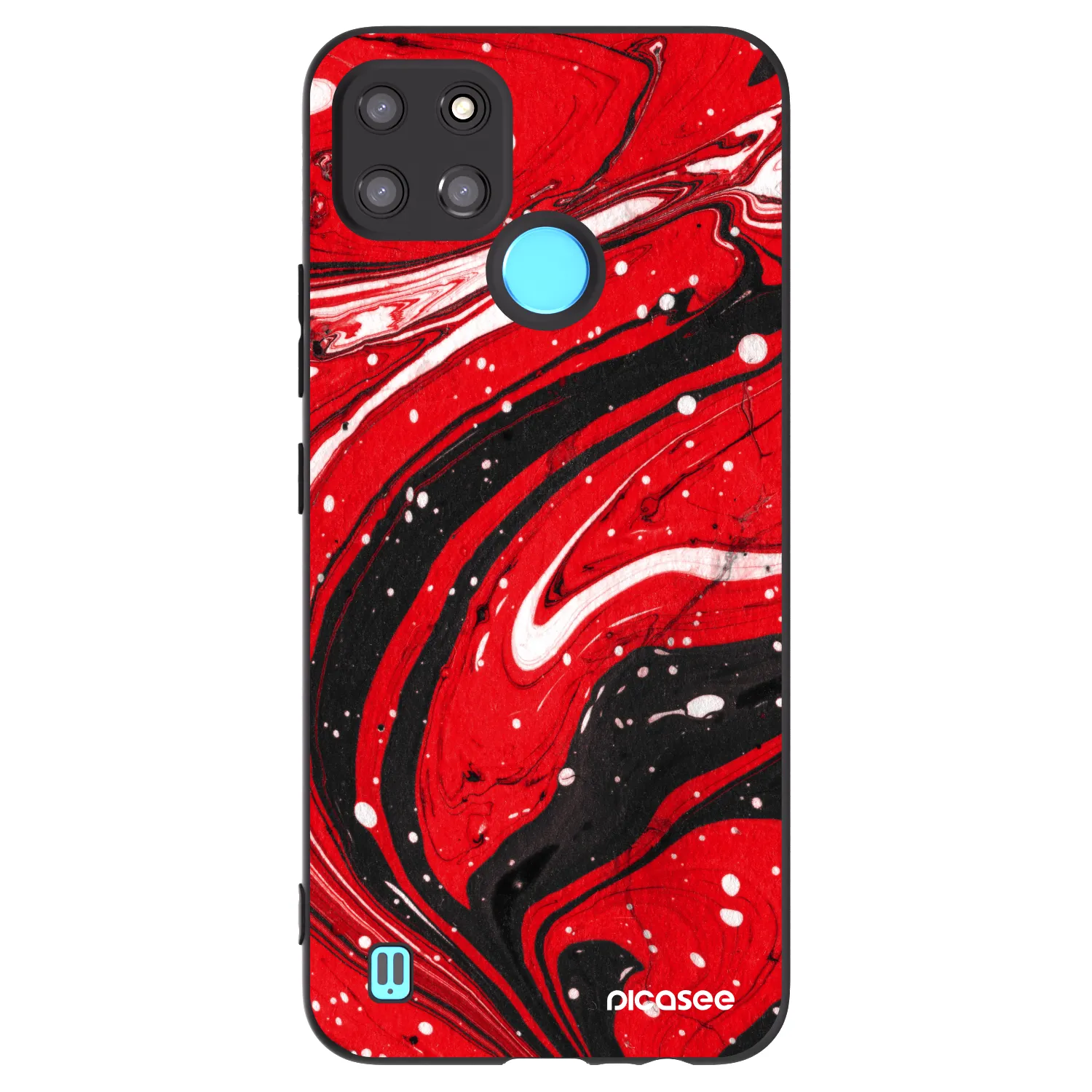 Picasee silikonski črni ovitek za Realme C21Y - Red black