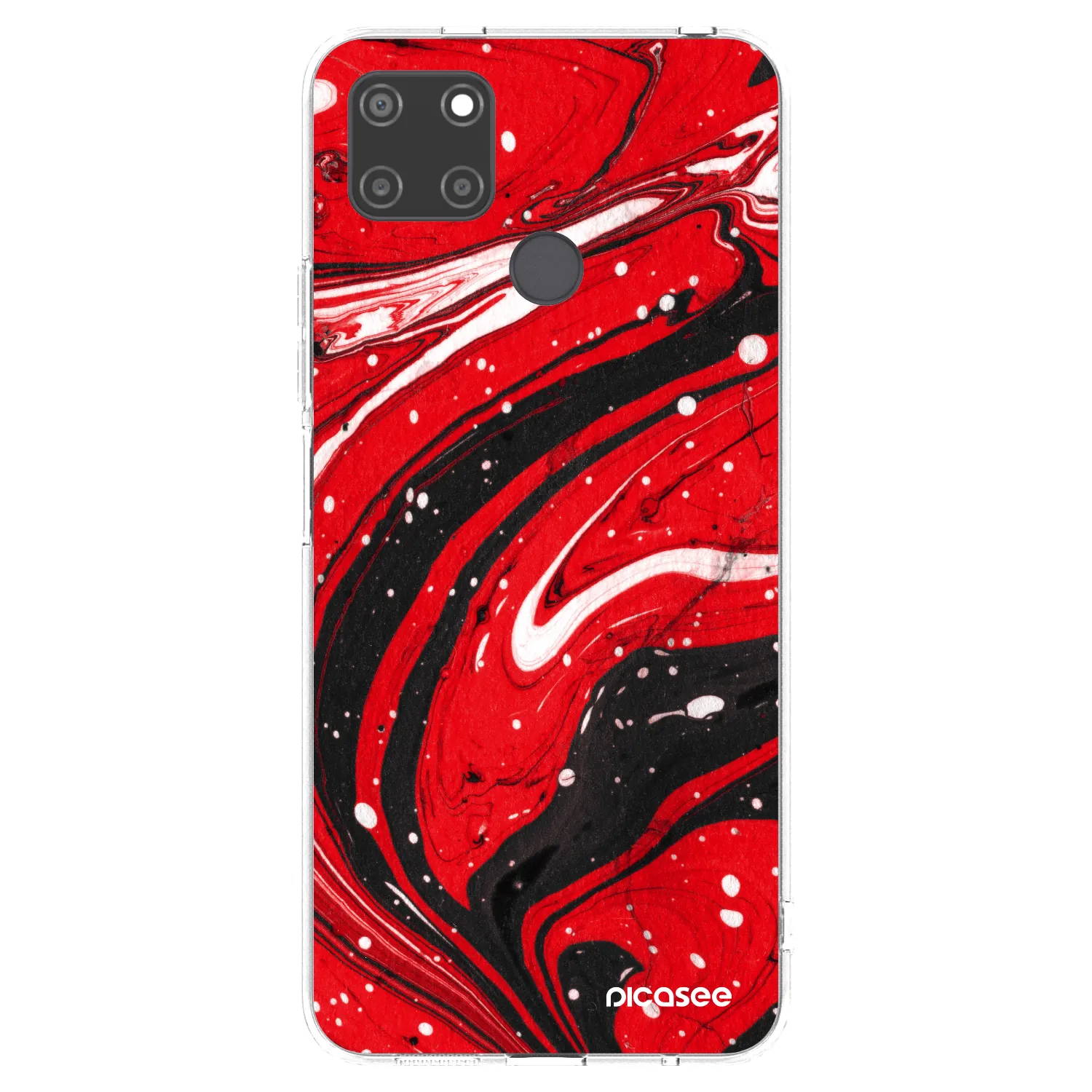 Picasee silikonski prozorni ovitek za Realme C21Y - Red black