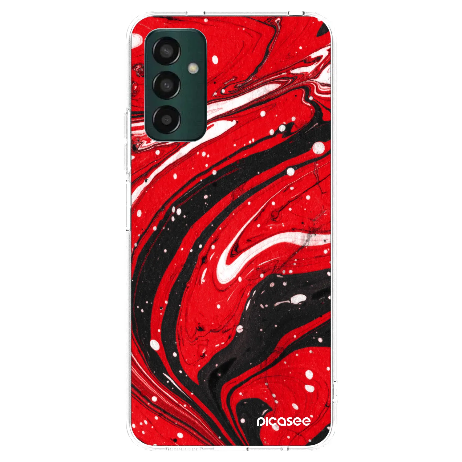 Picasee silikonski prozorni ovitek za Samsung Galaxy M13 M135F - Red black