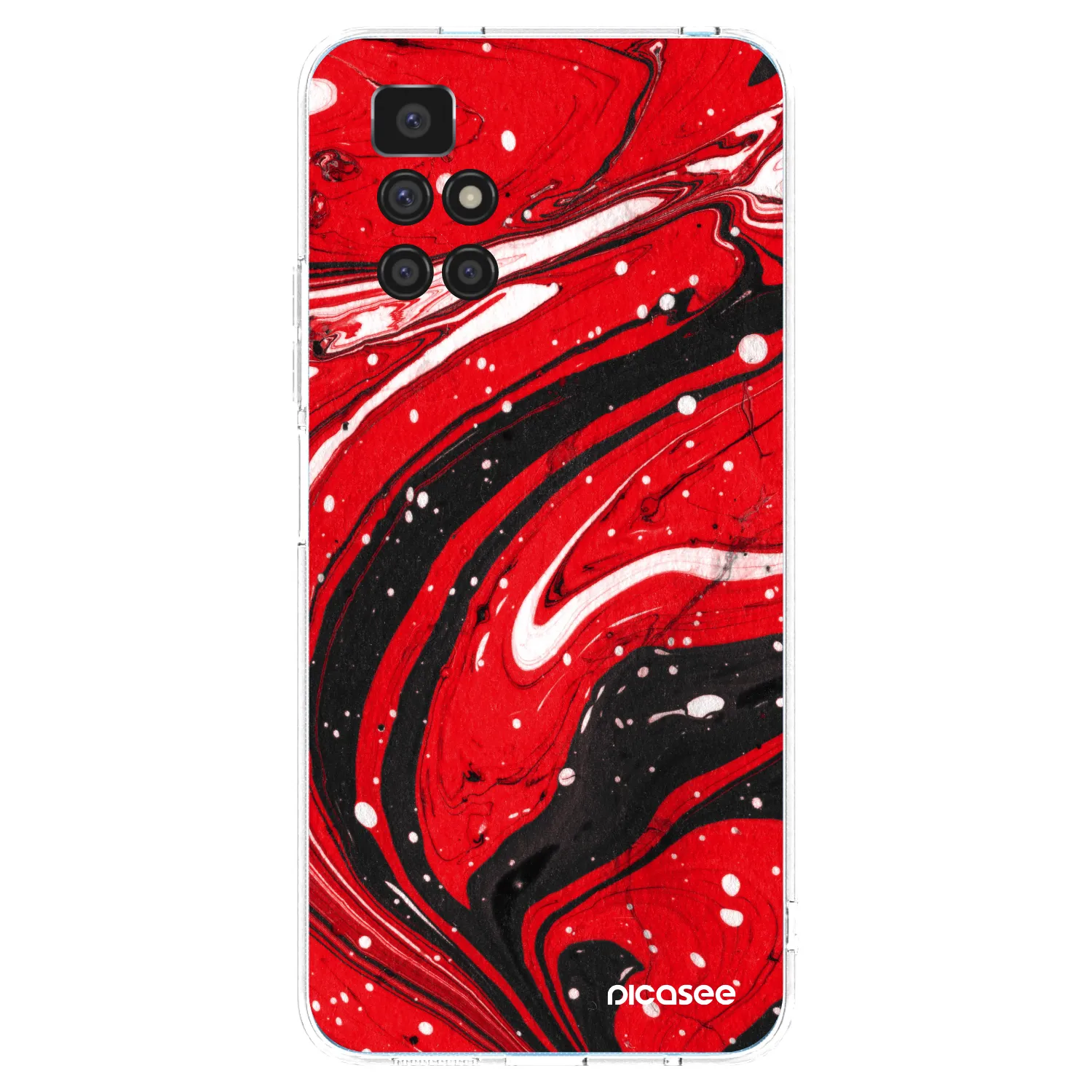 Picasee silikonski prozorni ovitek za Xiaomi Redmi 10 (2022) - Red black