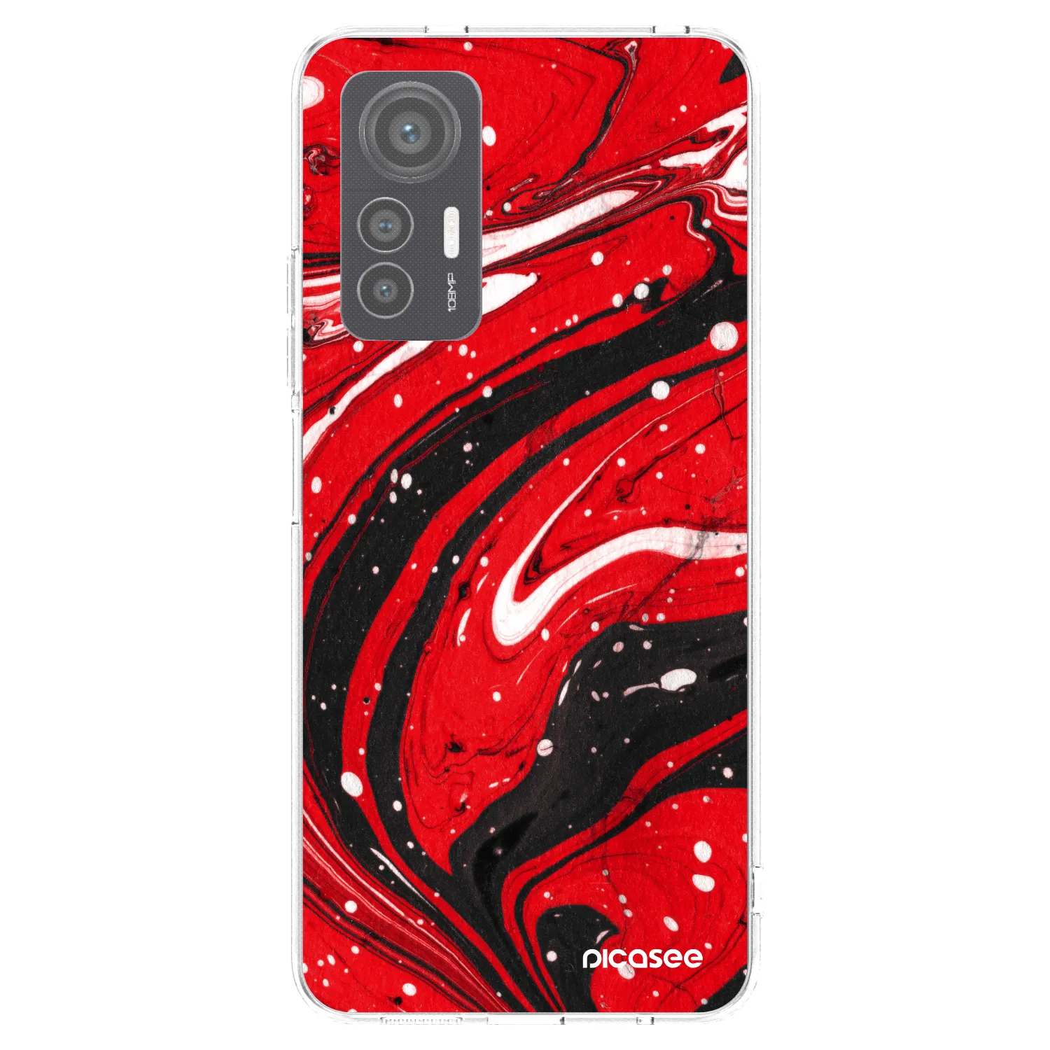 Picasee silikonski prozorni ovitek za Xiaomi 12 Lite - Red black